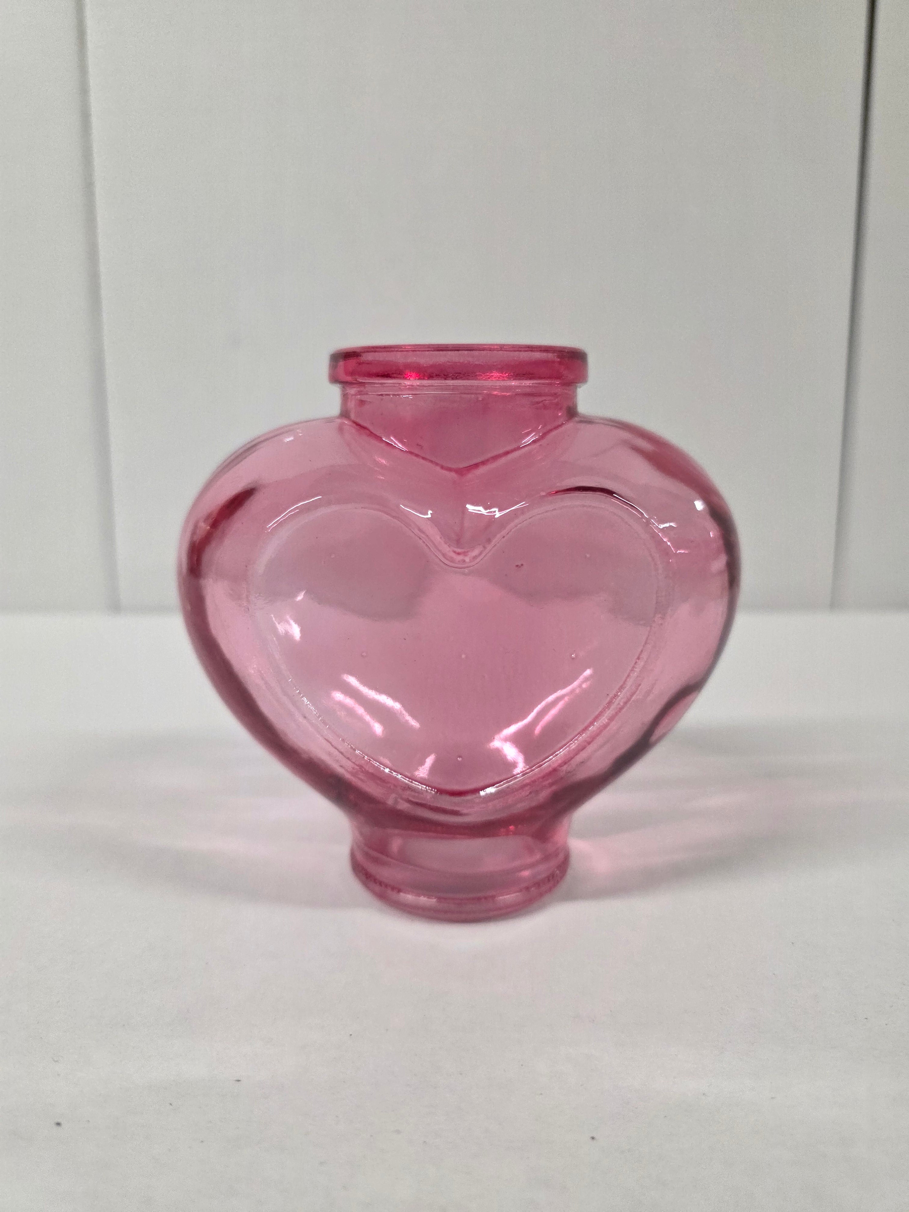 Vase Heart Glow Pink 11.8x7.3x11.5cm (PACK OF 3)