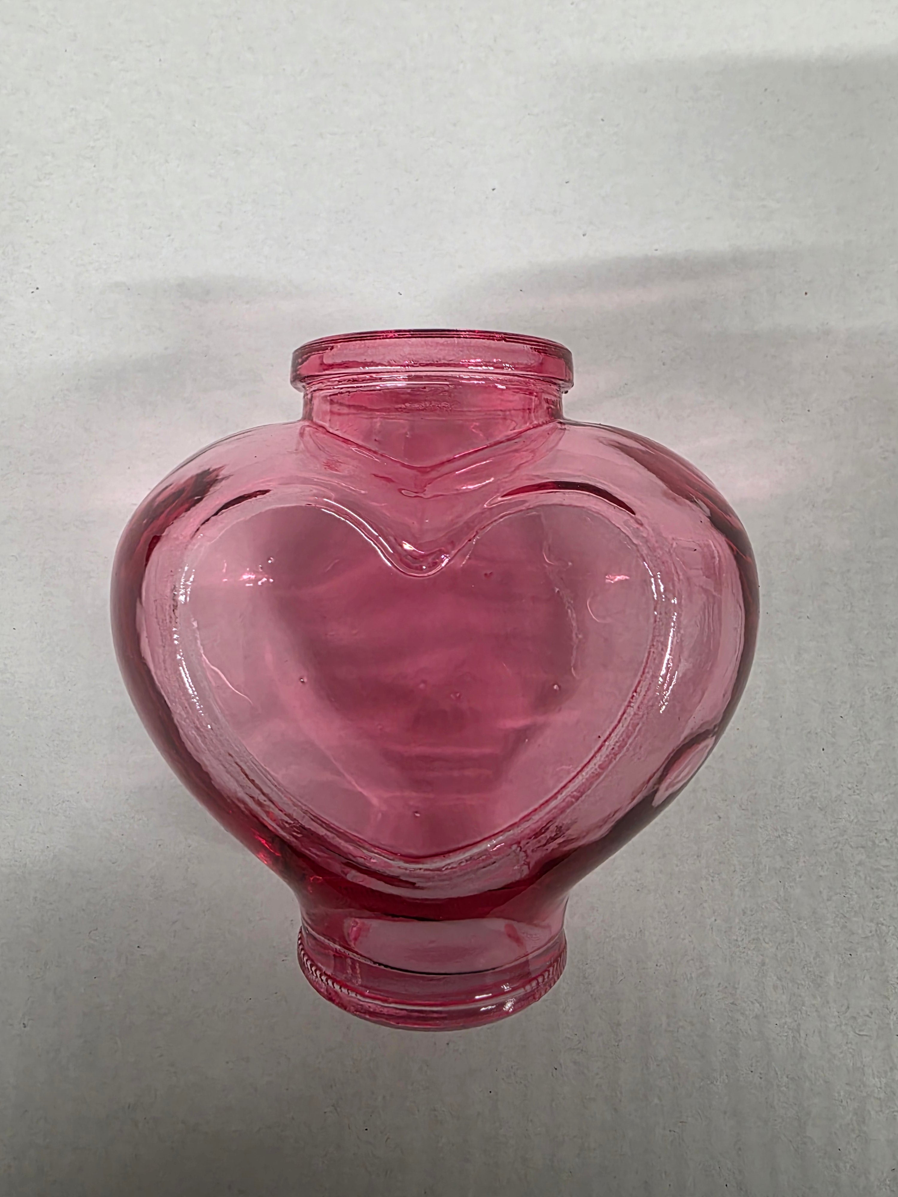 Vase Heart Glow Pink 11.8x7.3x11.5cm (PACK OF 3)