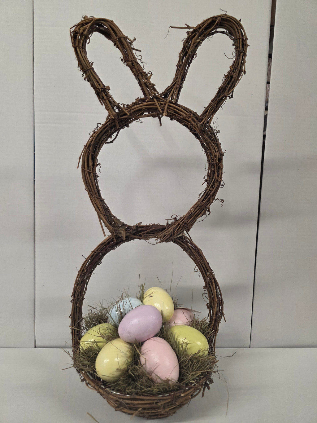 Basket Bunny Pastel Eggs 23x20x50cm