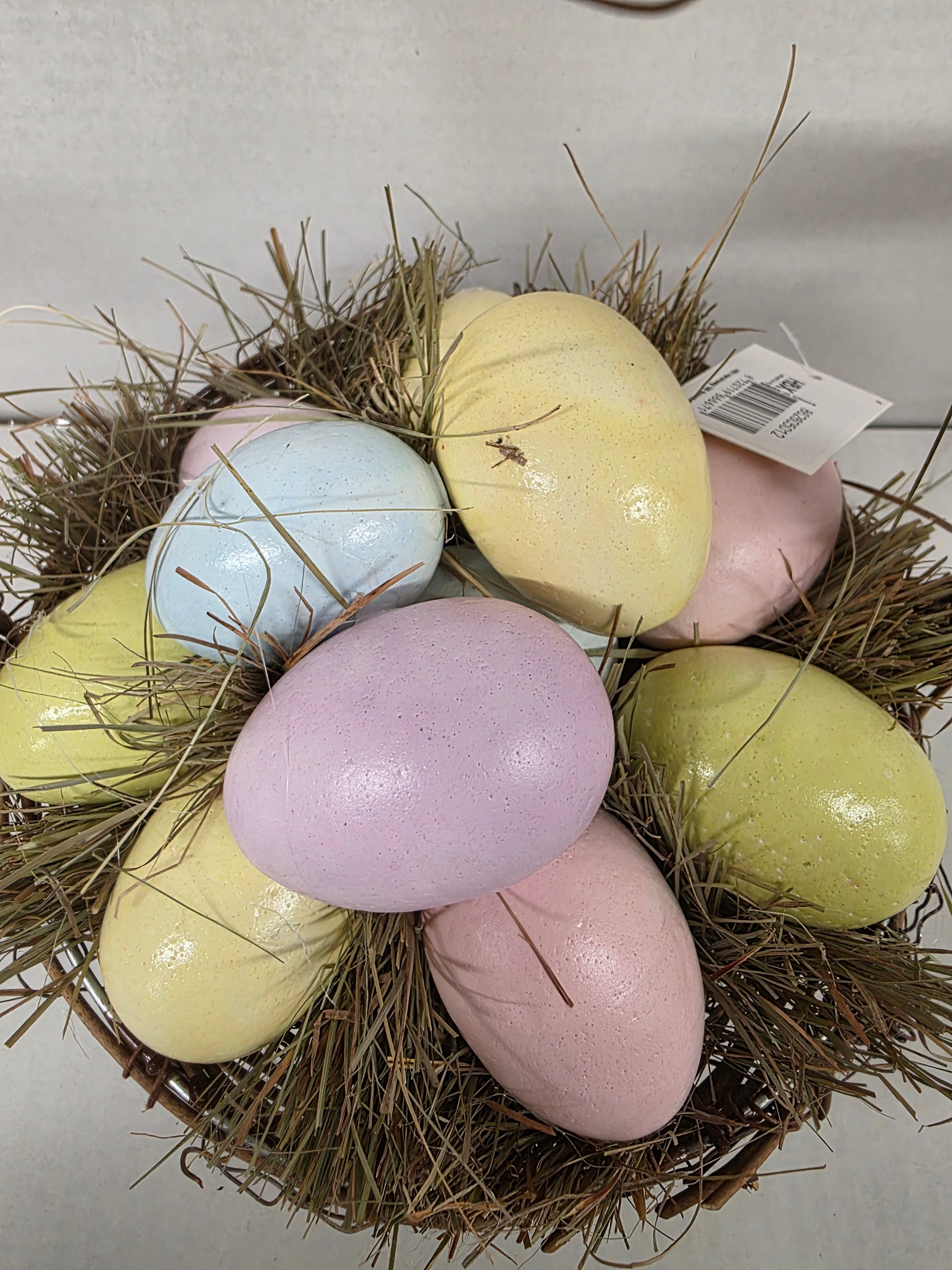 Basket Bunny Pastel Eggs 23x20x50cm