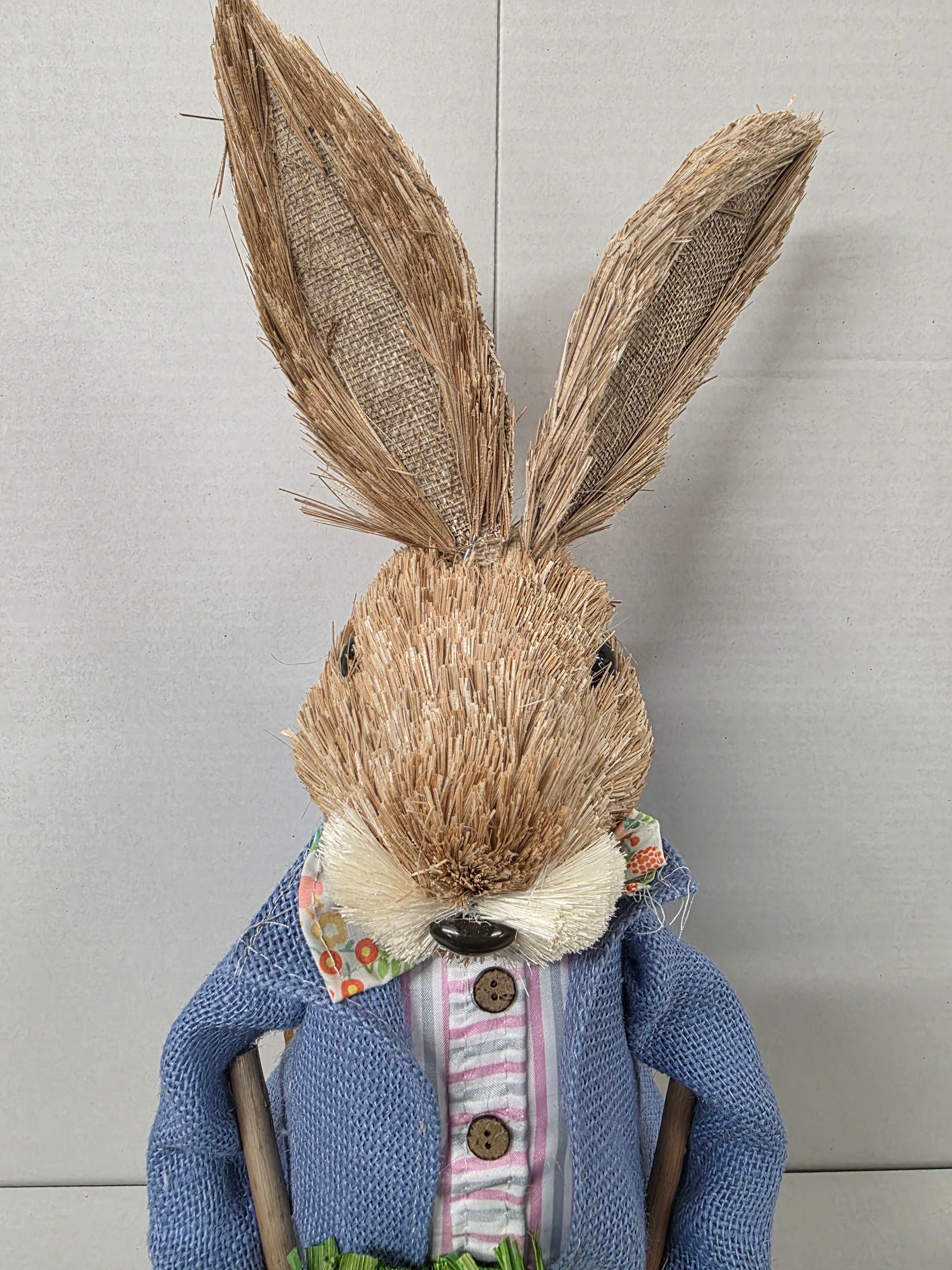 Bunny Alfie In Blue Jacket & Carrots 53cm