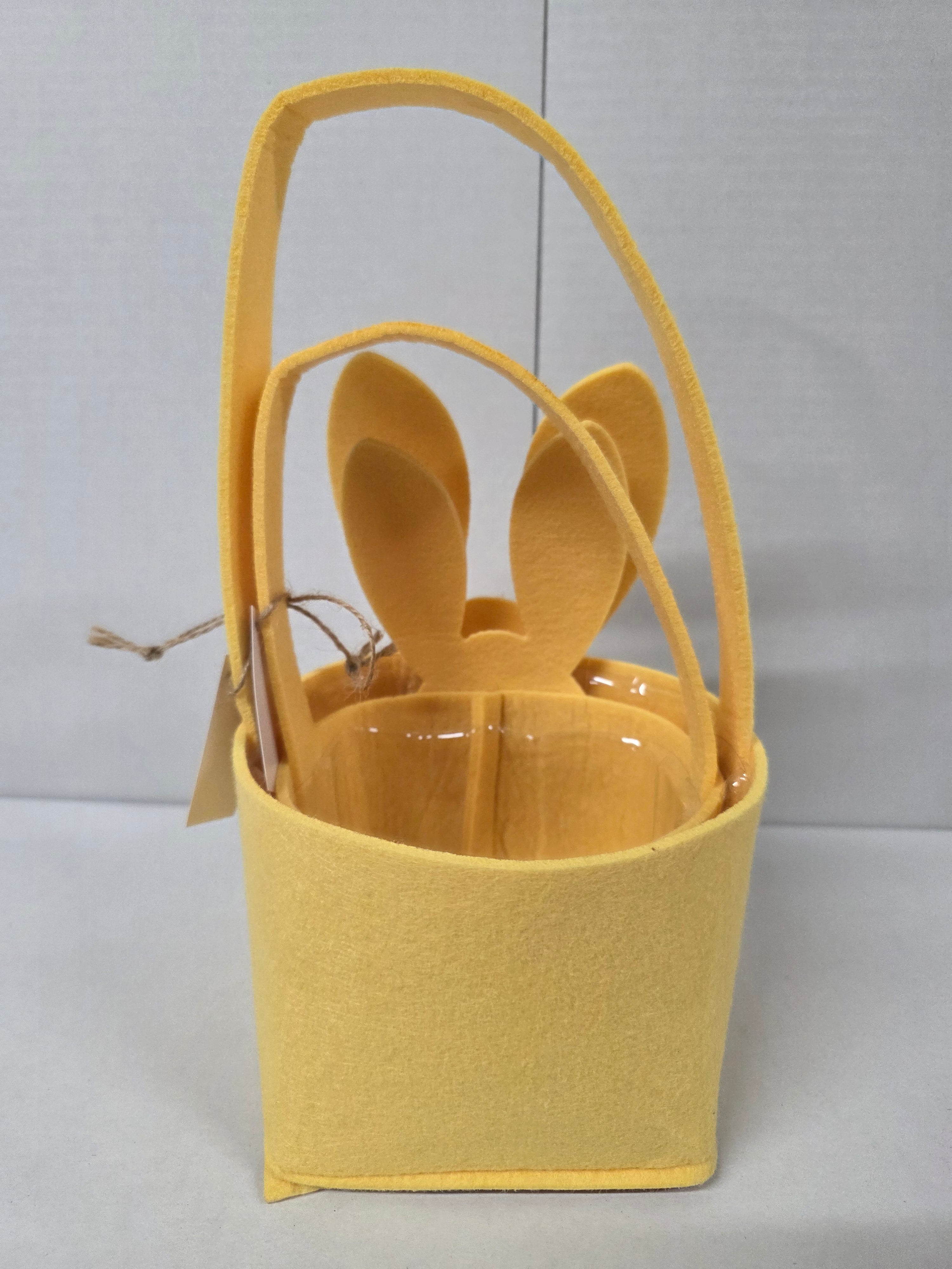 Felt Basket Bunny Yellow 2 Set (PACK OF 2)