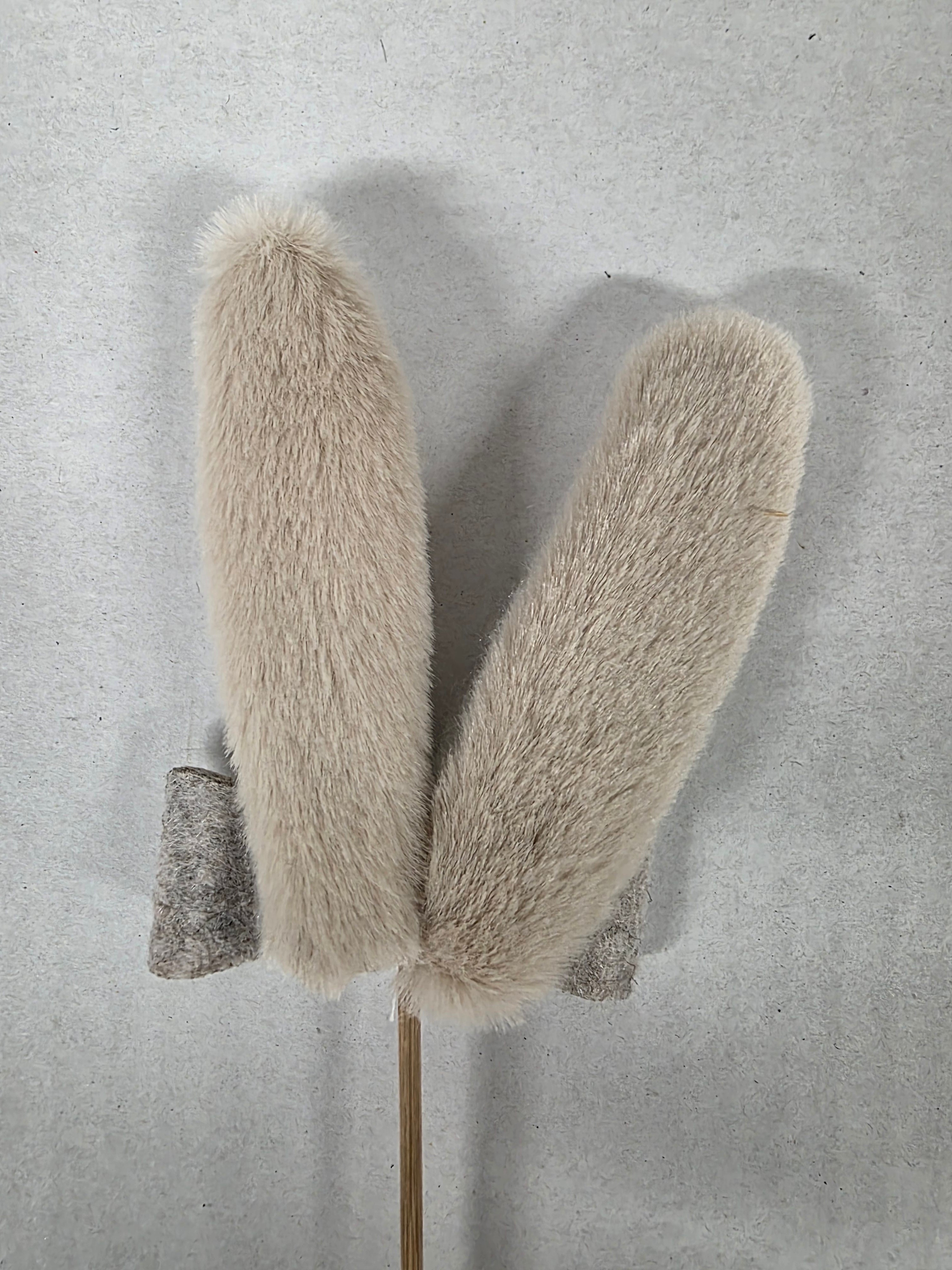 Felt Rabbit Ears Stick 6x8.5cm X8 Mink