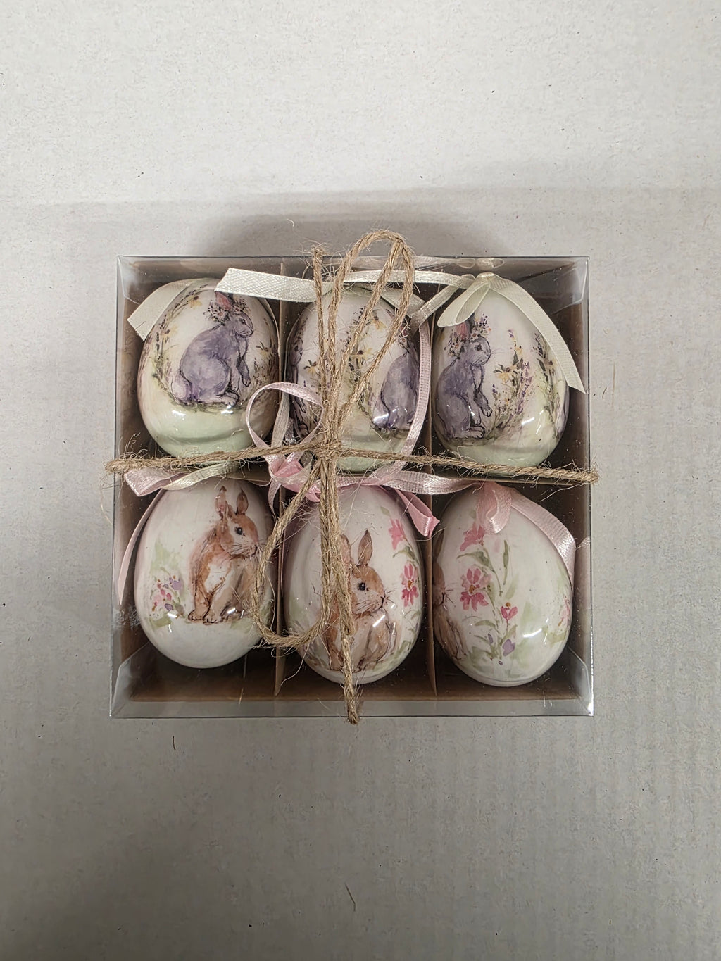 Hanging Easter Eggs With Bunny 6cm X6 (PACK OF 2)