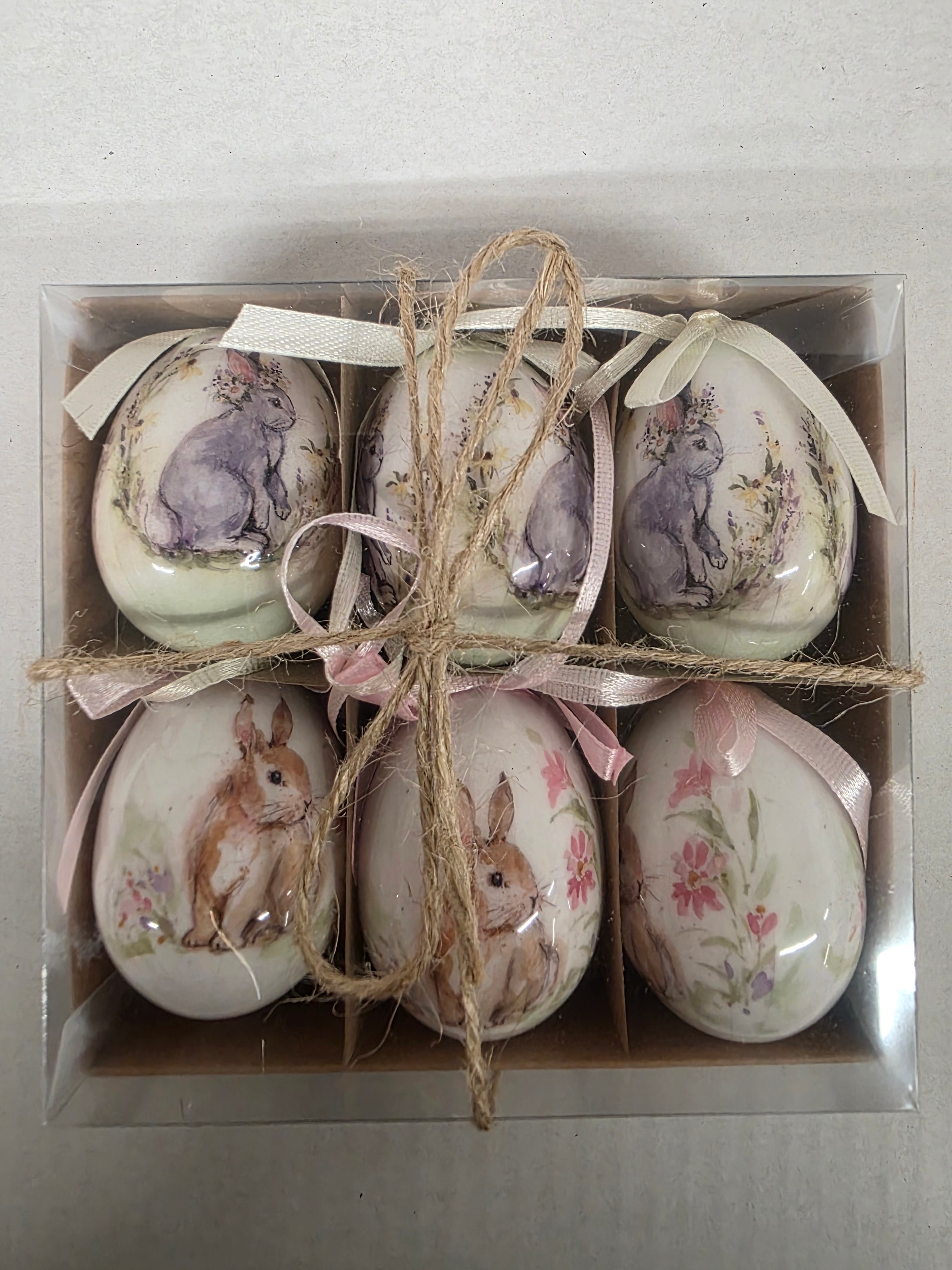 Hanging Easter Eggs With Bunny 6cm X6 (PACK OF 2)