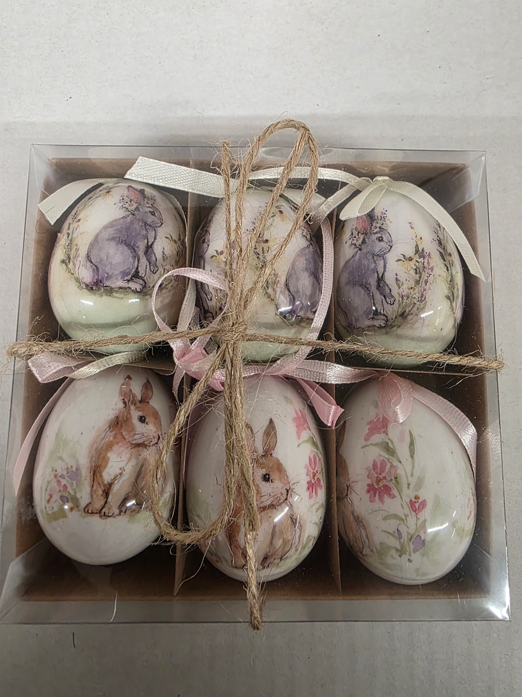 Hanging Easter Eggs With Bunny 6cm X6 (PACK OF 2)