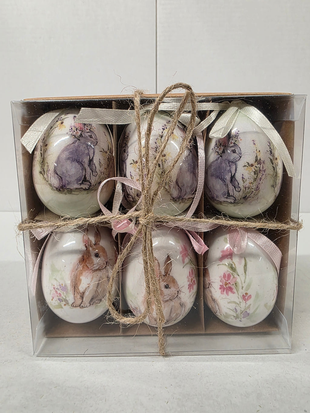 Hanging Easter Eggs With Bunny 6cm X6 (PACK OF 2)