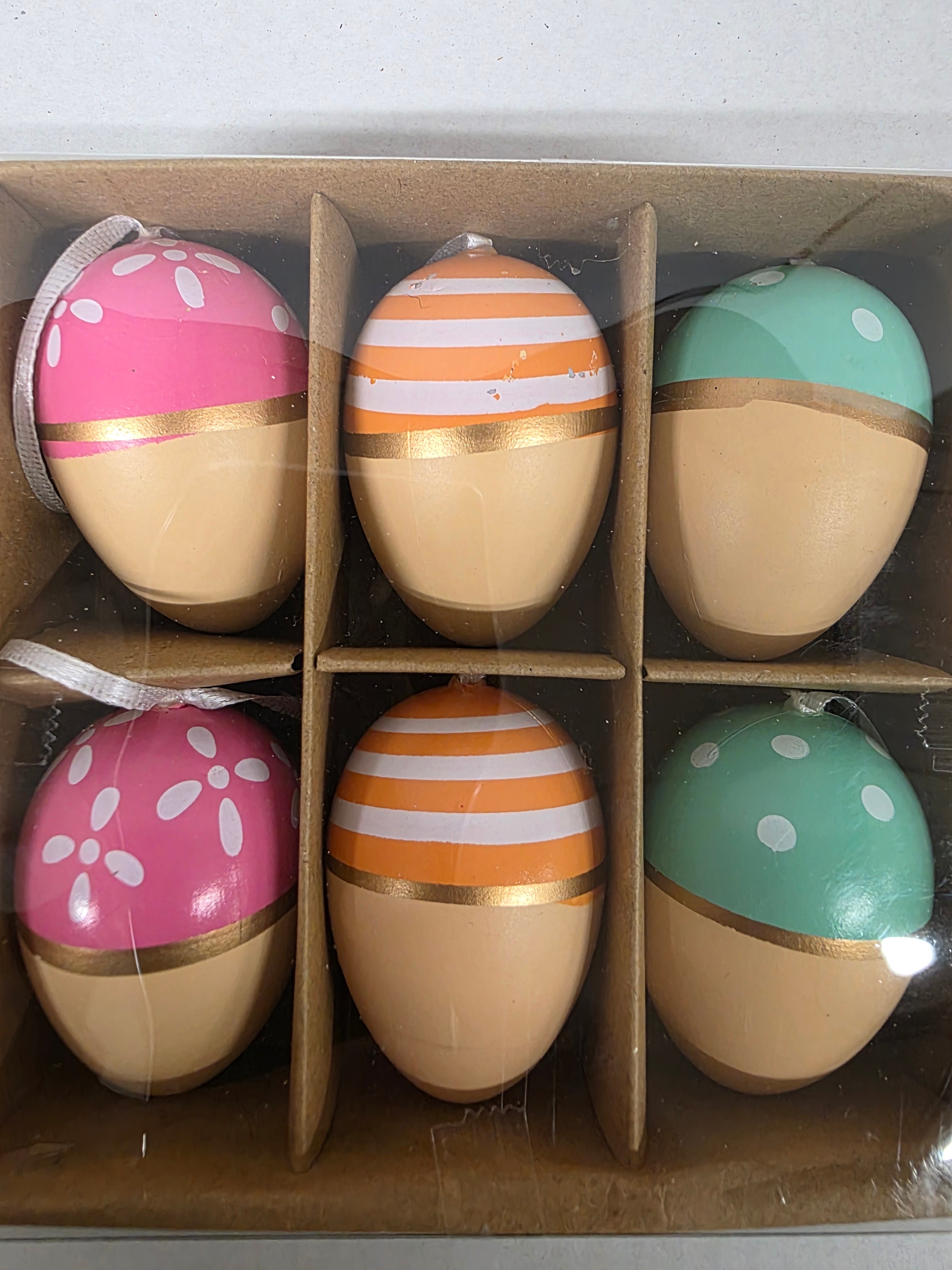 Plastic Eggs Hanging Assorted 6cm X6 (PACK OF 3)