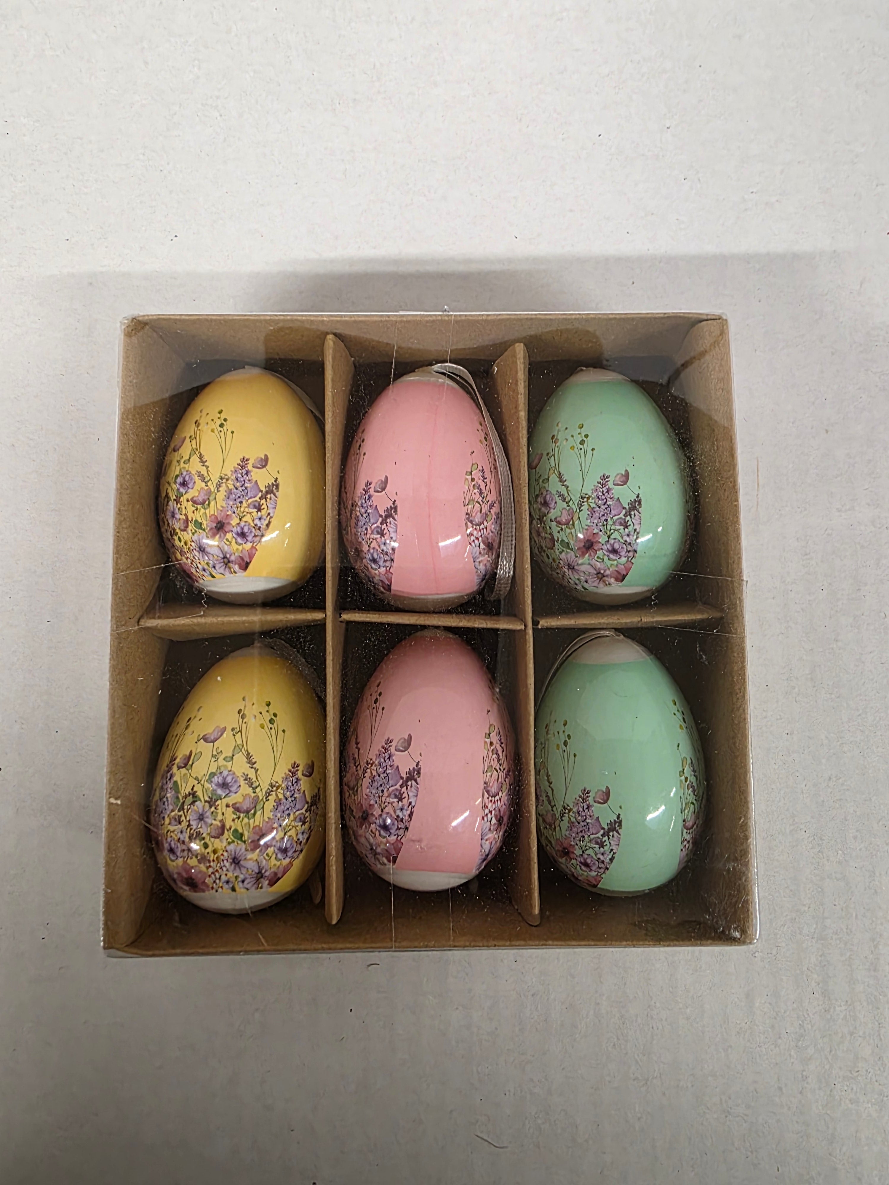 Plastic Eggs Hanging Mixed X6