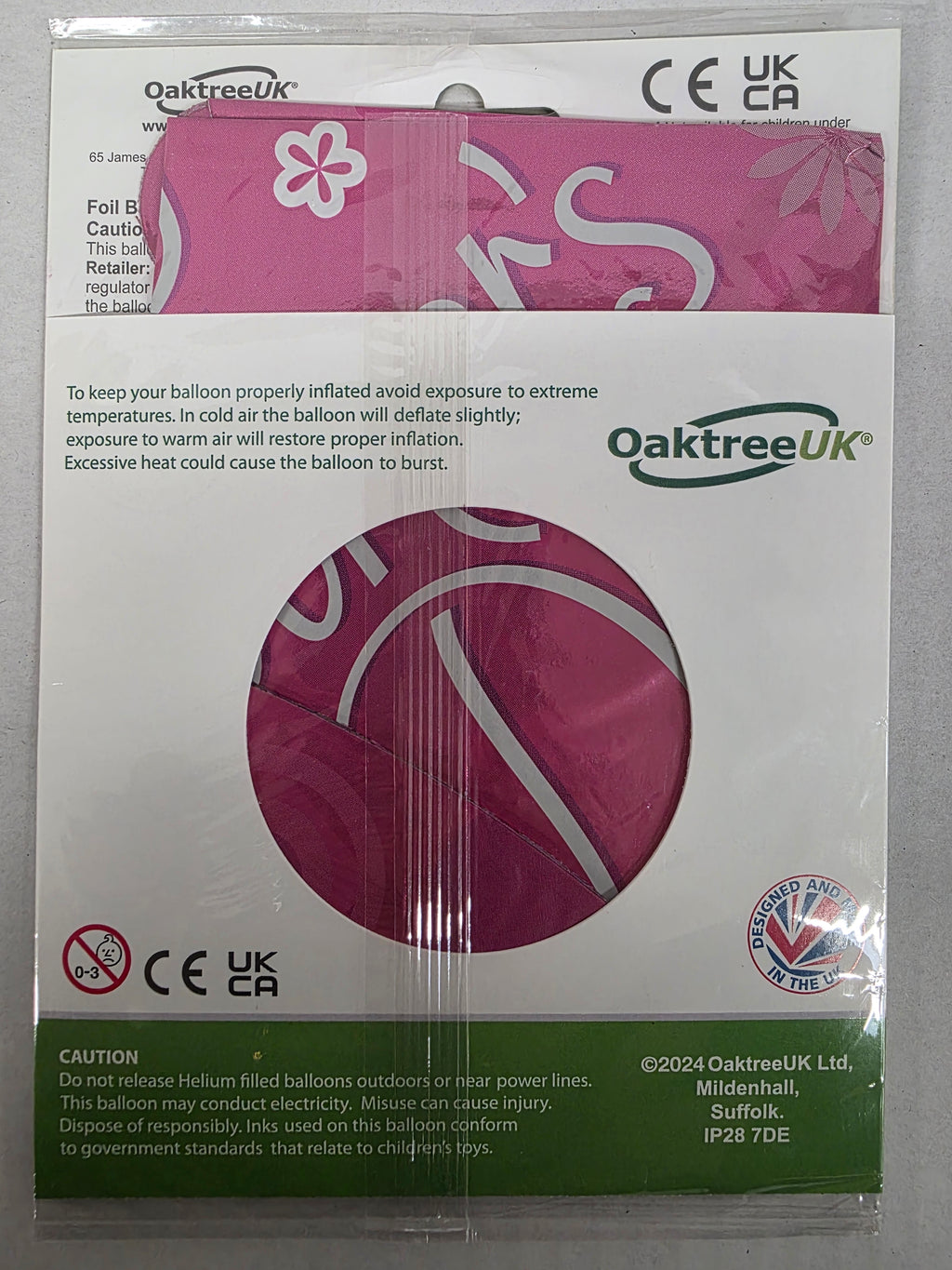 Balloon 18 Inch Mum Dappled Pink (PACK OF 5)