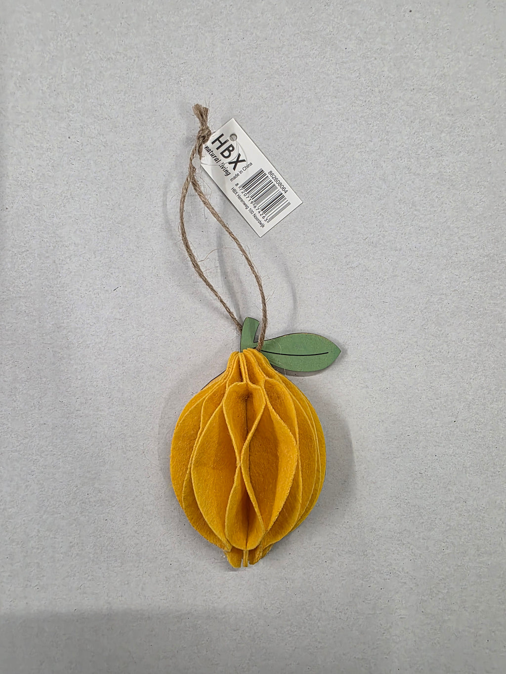 Felt Hanger Lemon 7x4x11cm (pack of 4)