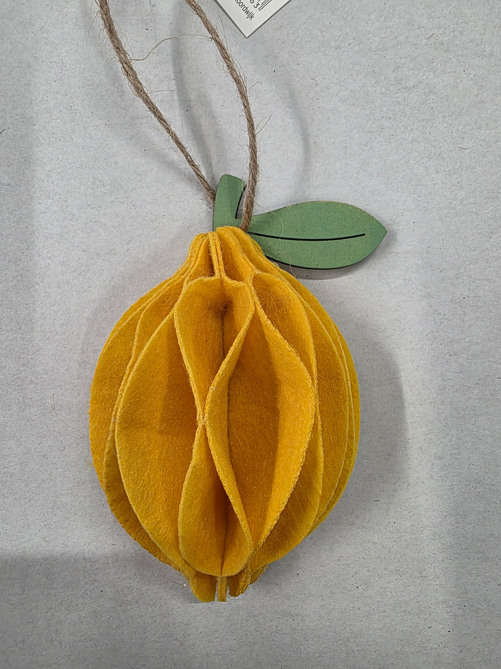 Felt Hanger Lemon 7x4x11cm (pack of 4)