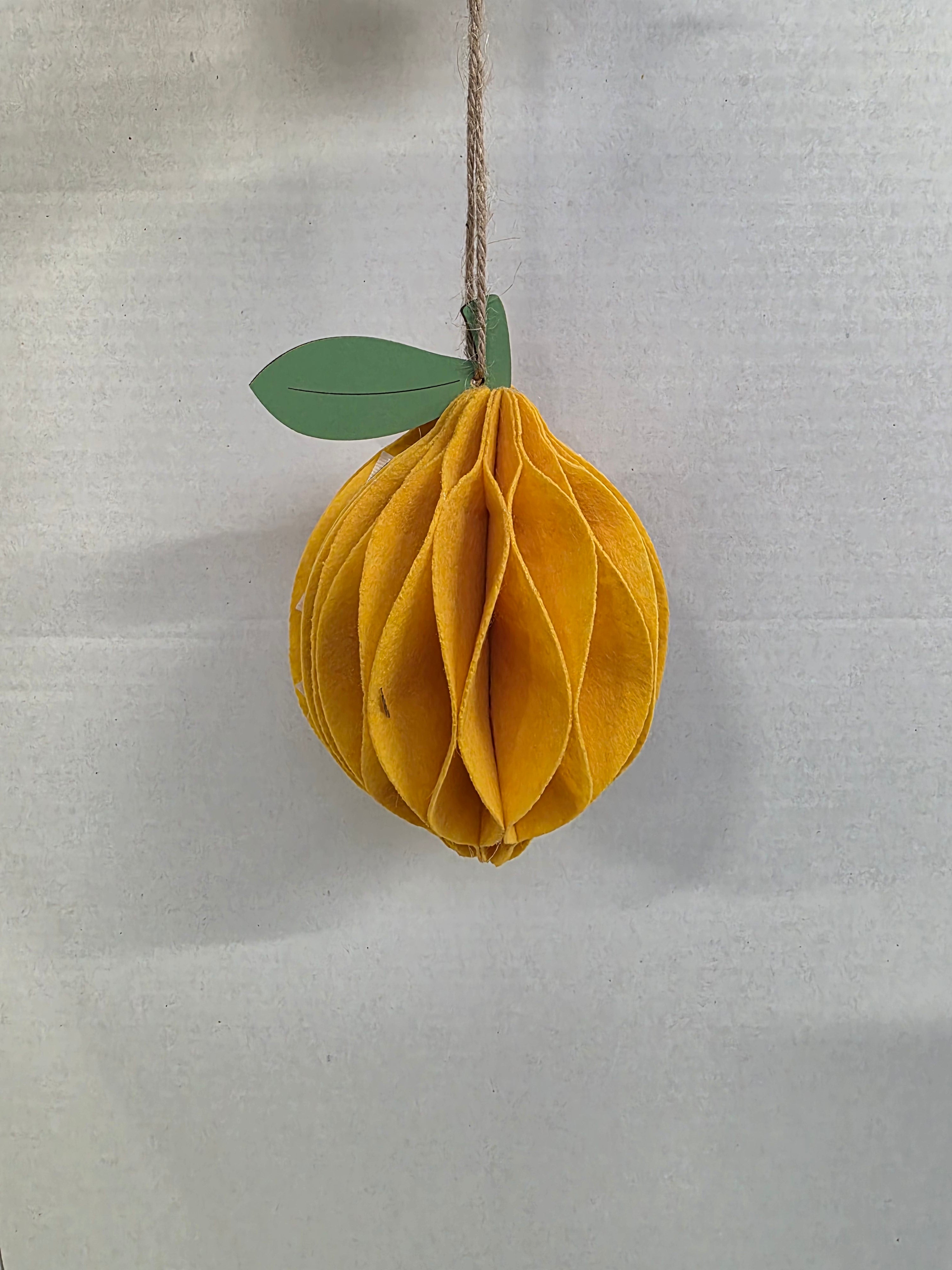 Felt Hanger Lemon 9x9x15cm (pack of 2)