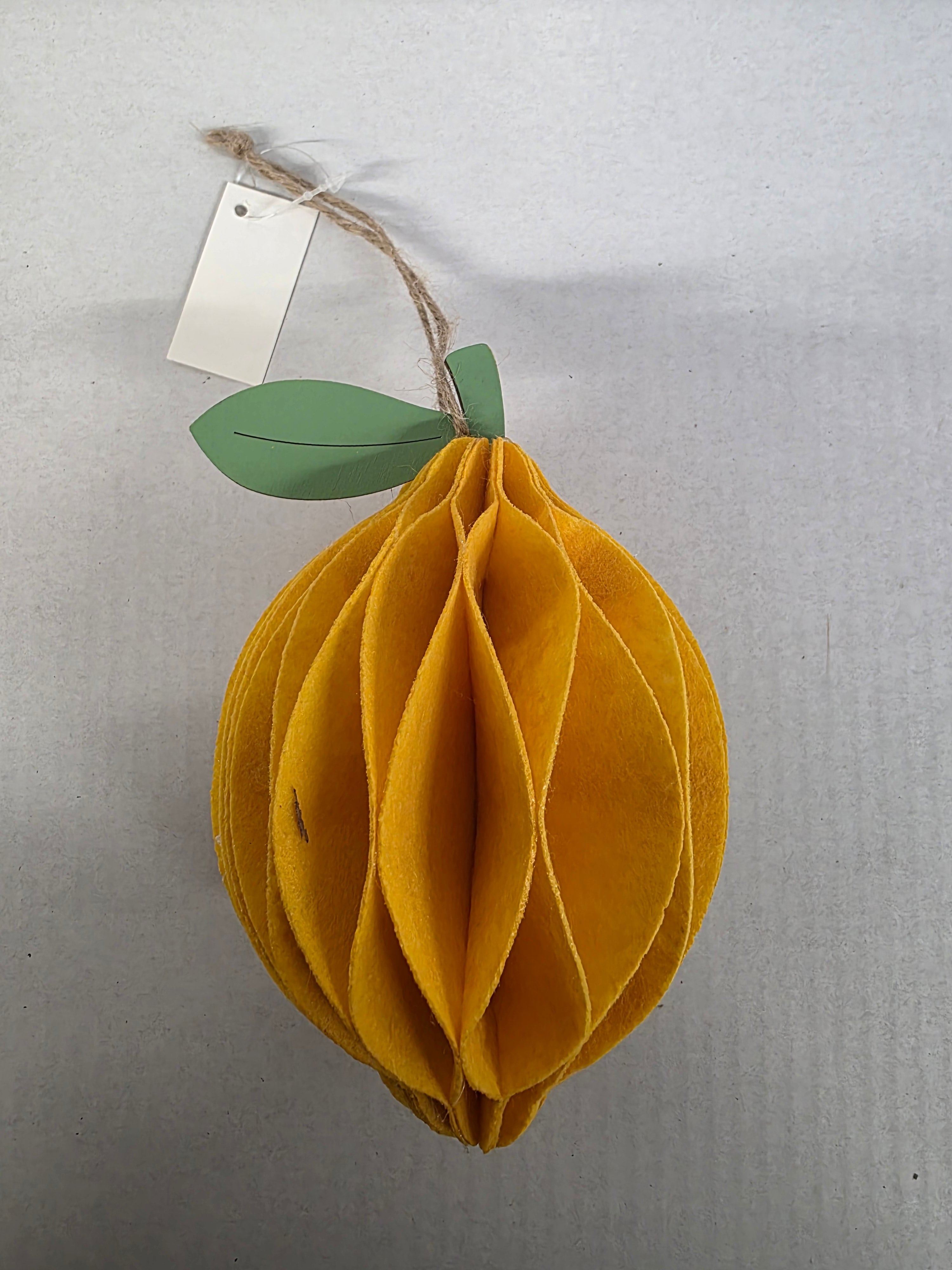 Felt Hanger Lemon 9x9x15cm (pack of 2)