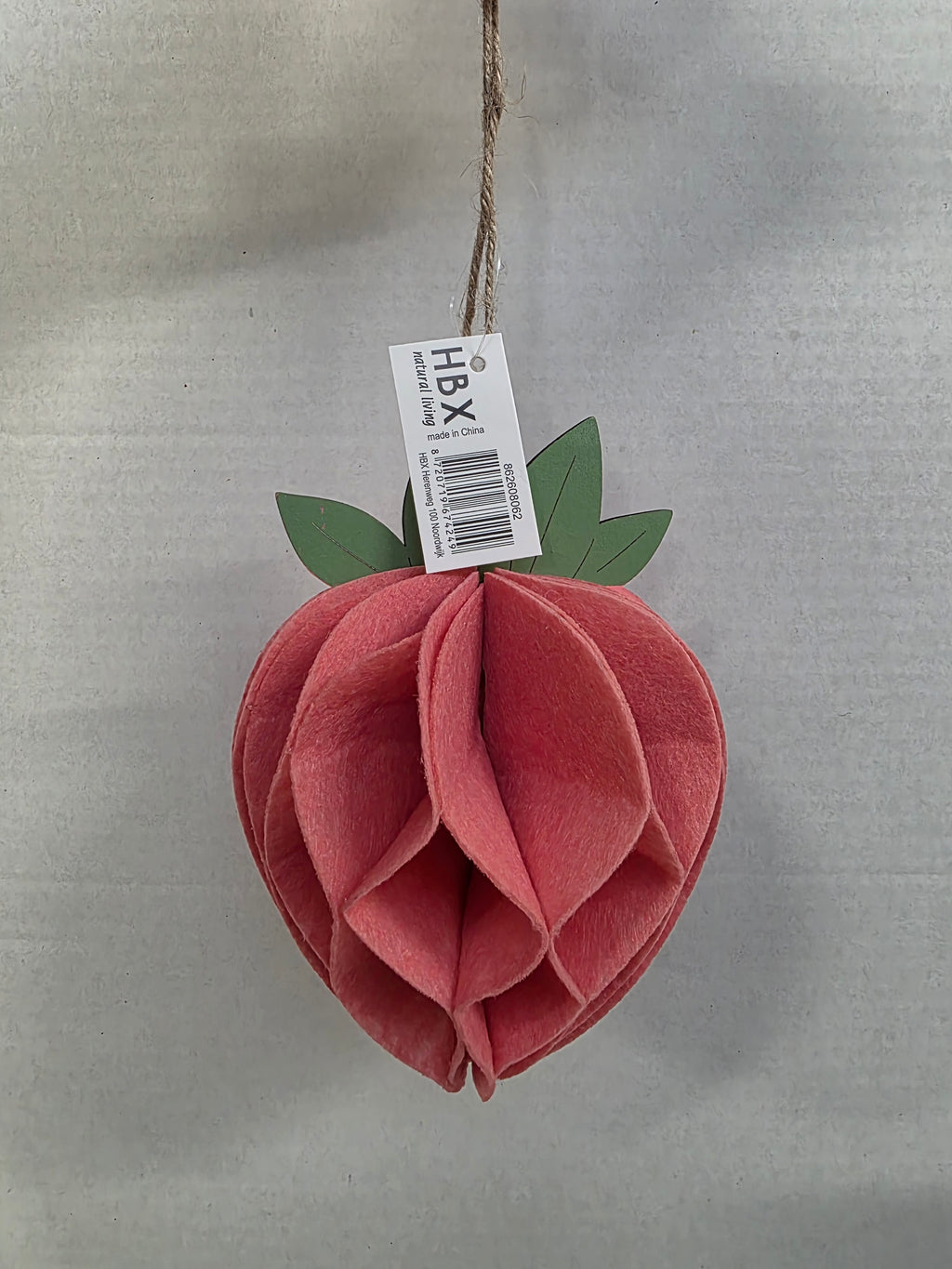 Felt Hanger Strawberry Pink 11x11x15cm (pack of 2)