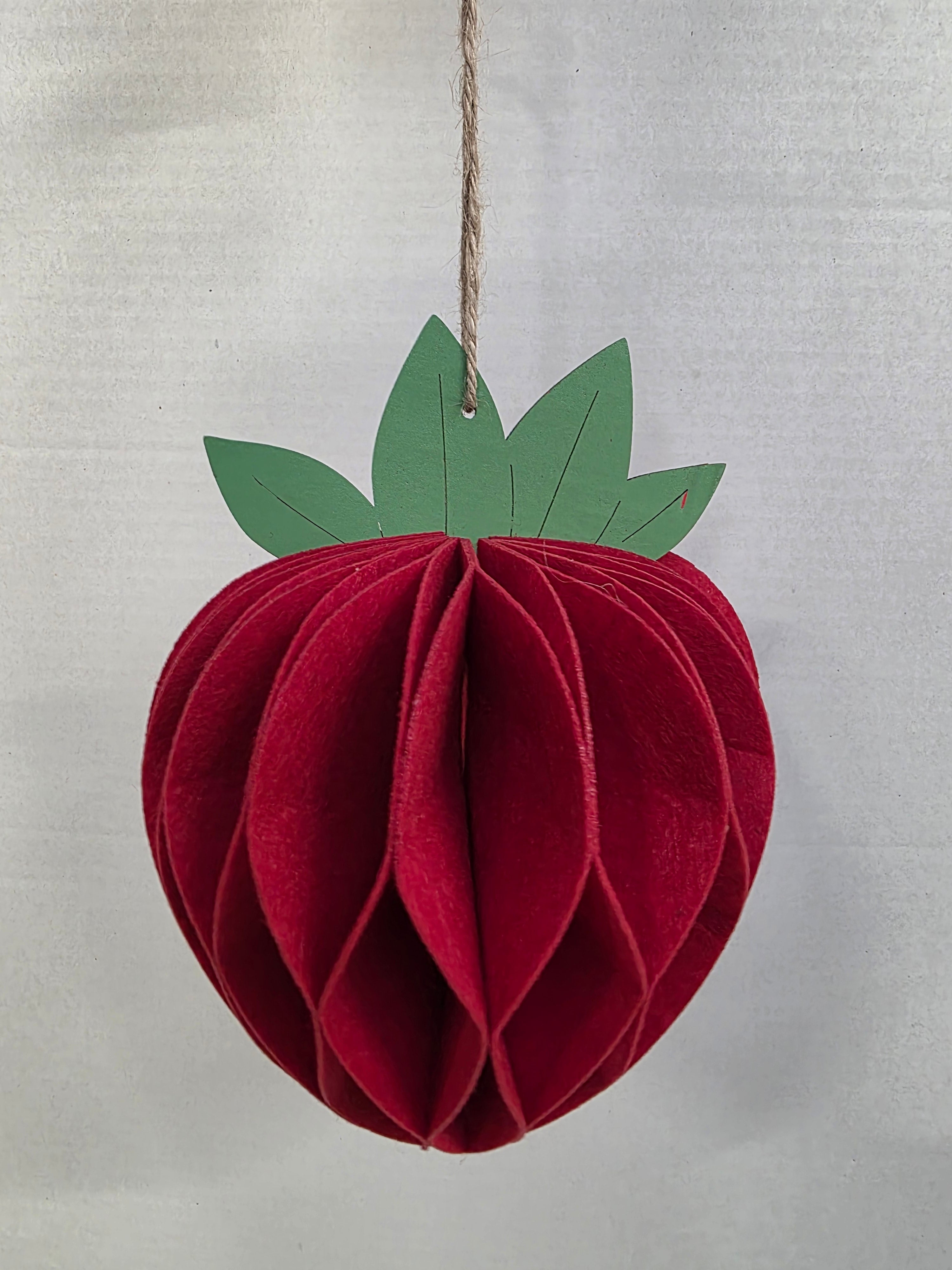 Felt Hanger Strawberry Red 14x14x20cm