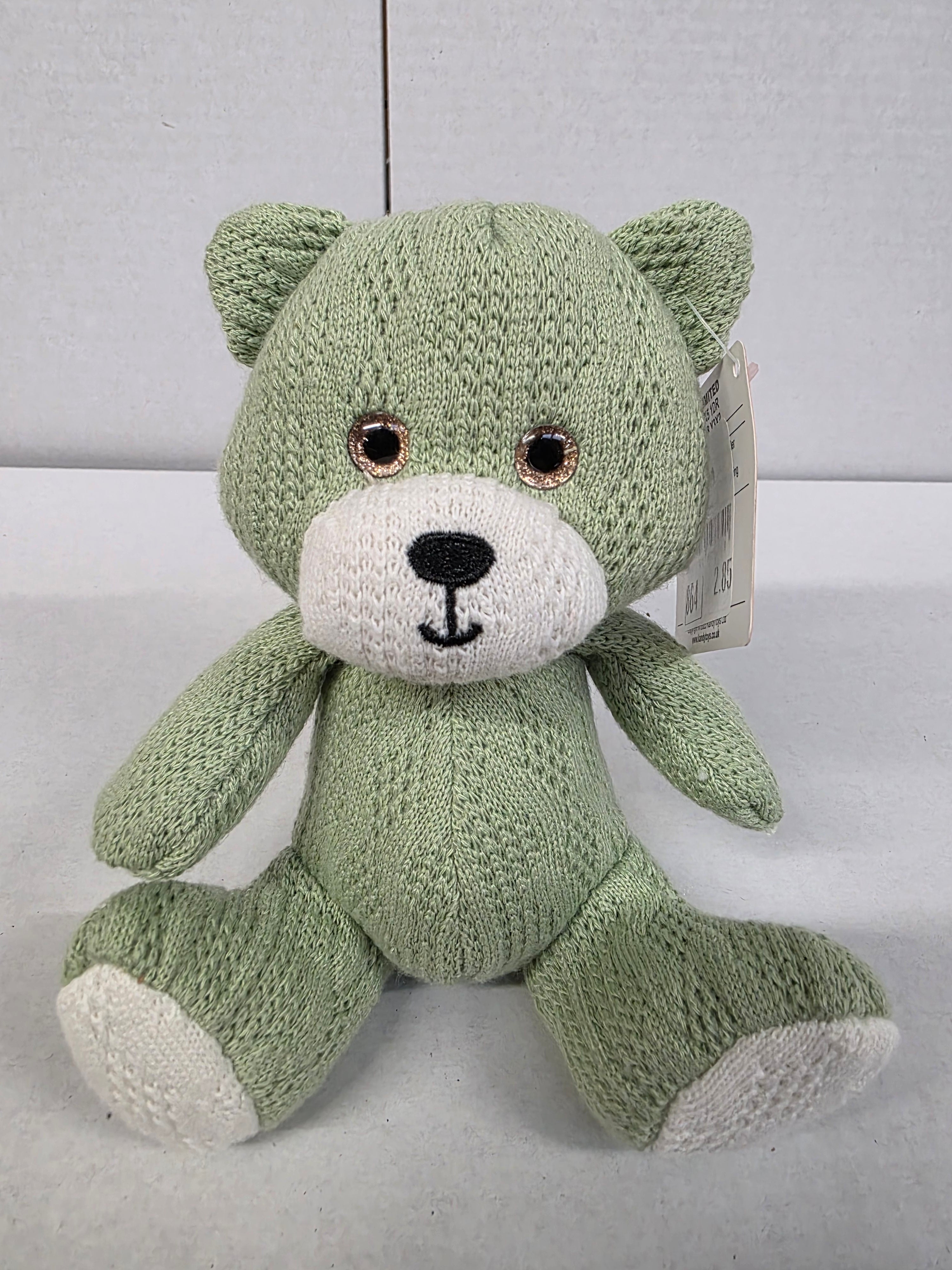 Knitted Bear 14cm Green