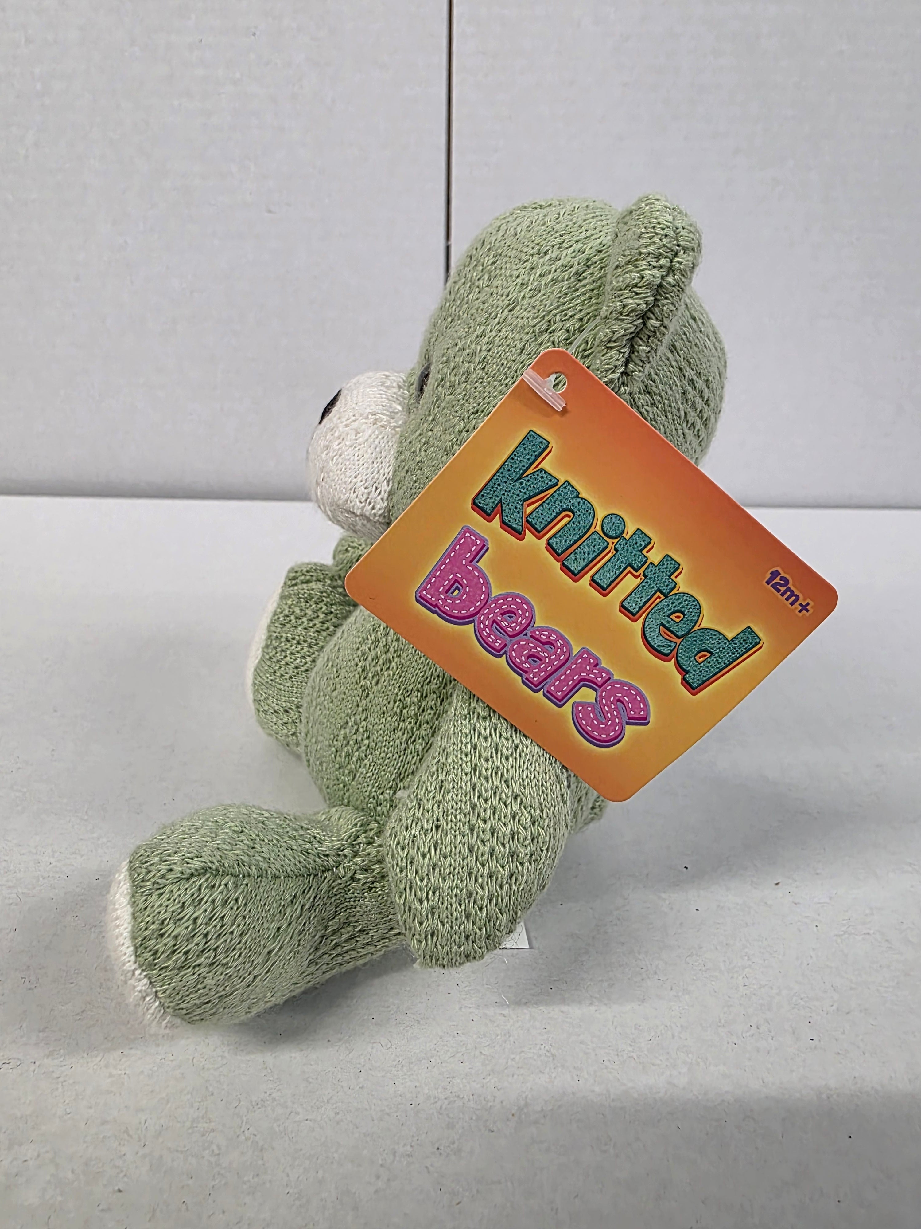 Knitted Bear 14cm Green