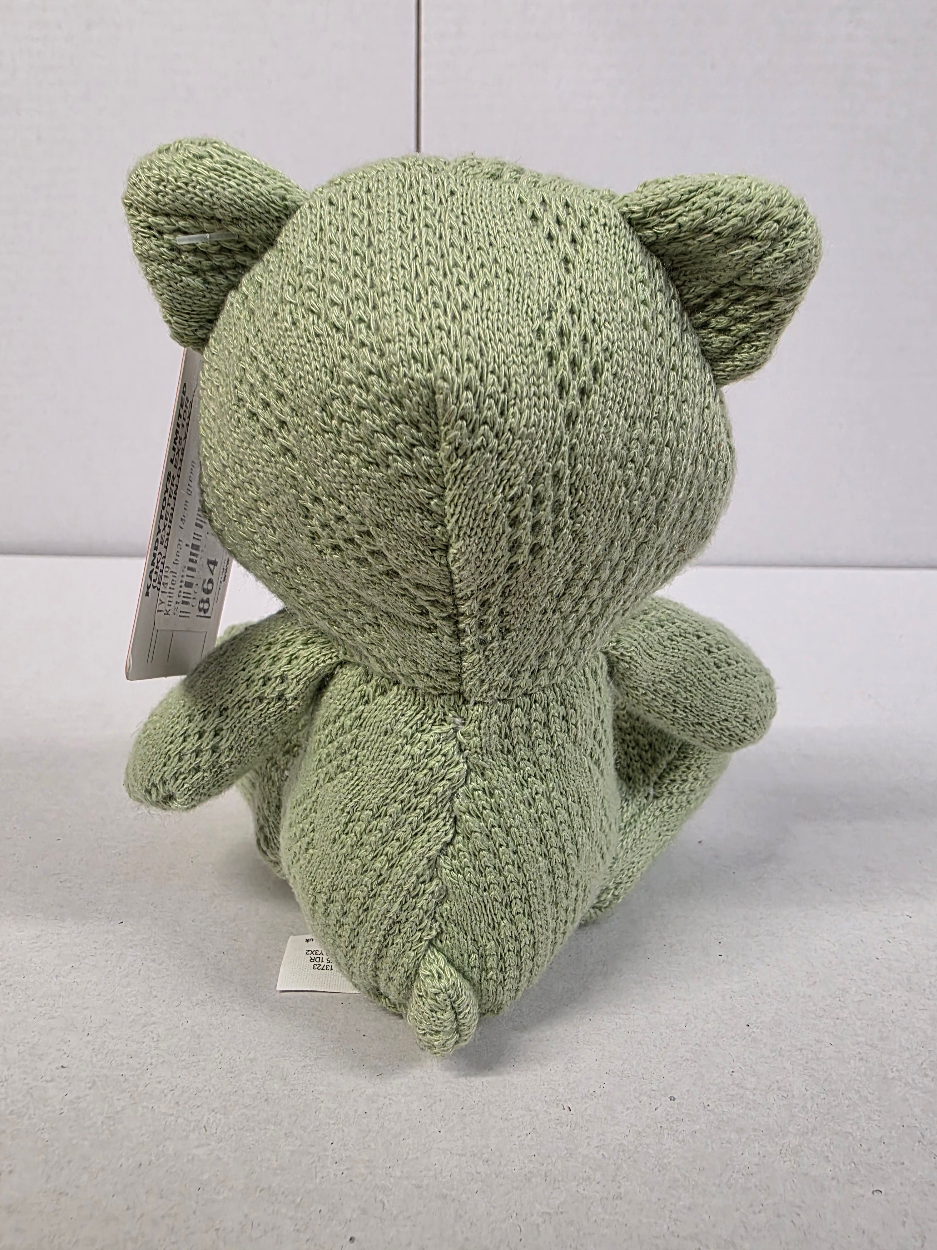 Knitted Bear 14cm Green