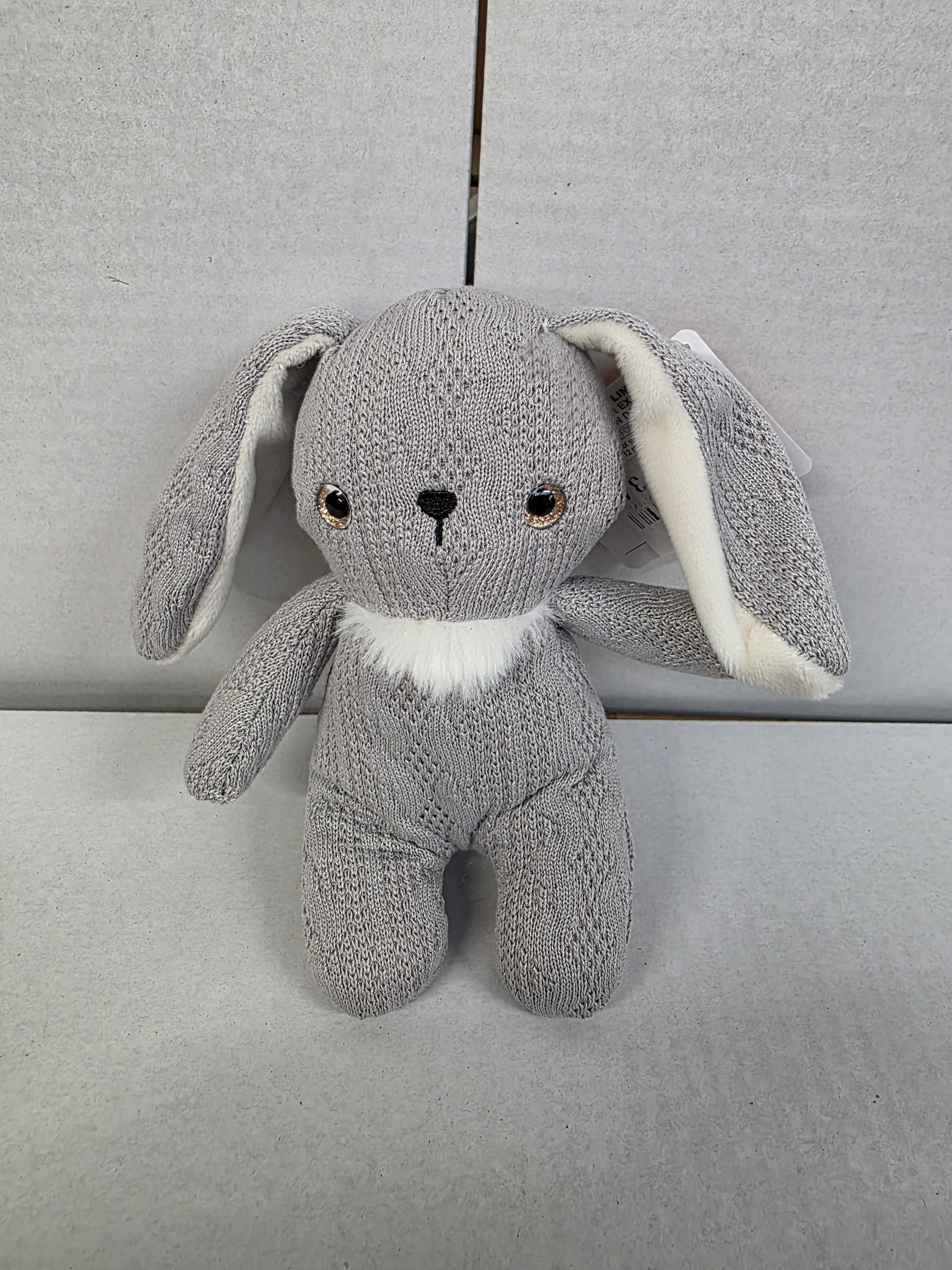 Knitted Bunny 14cm Grey (PACK OF 2)