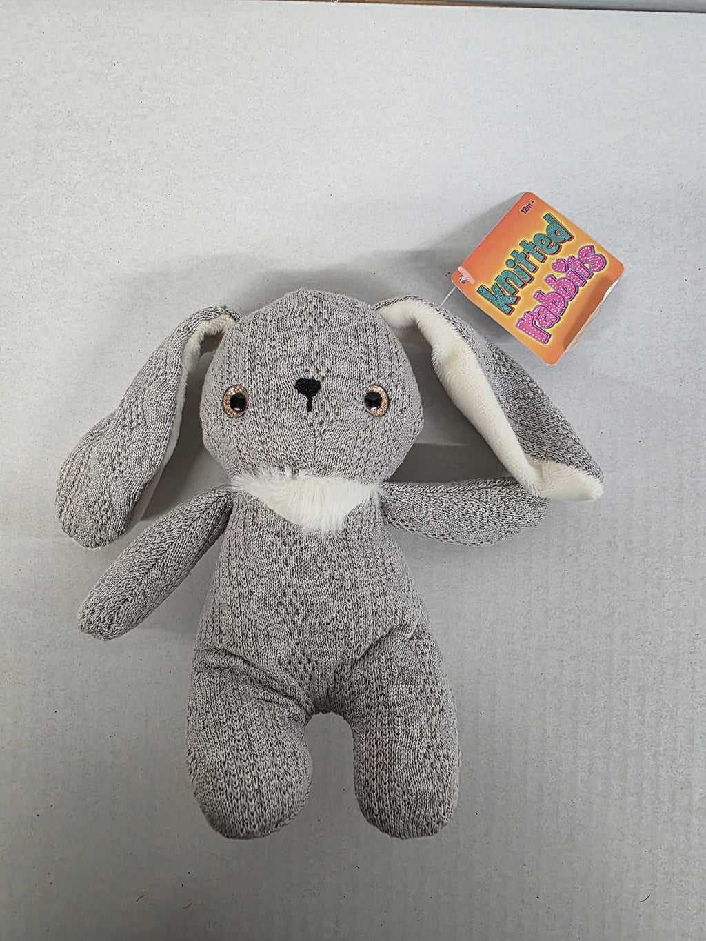 Knitted Bunny 14cm Grey (PACK OF 2)