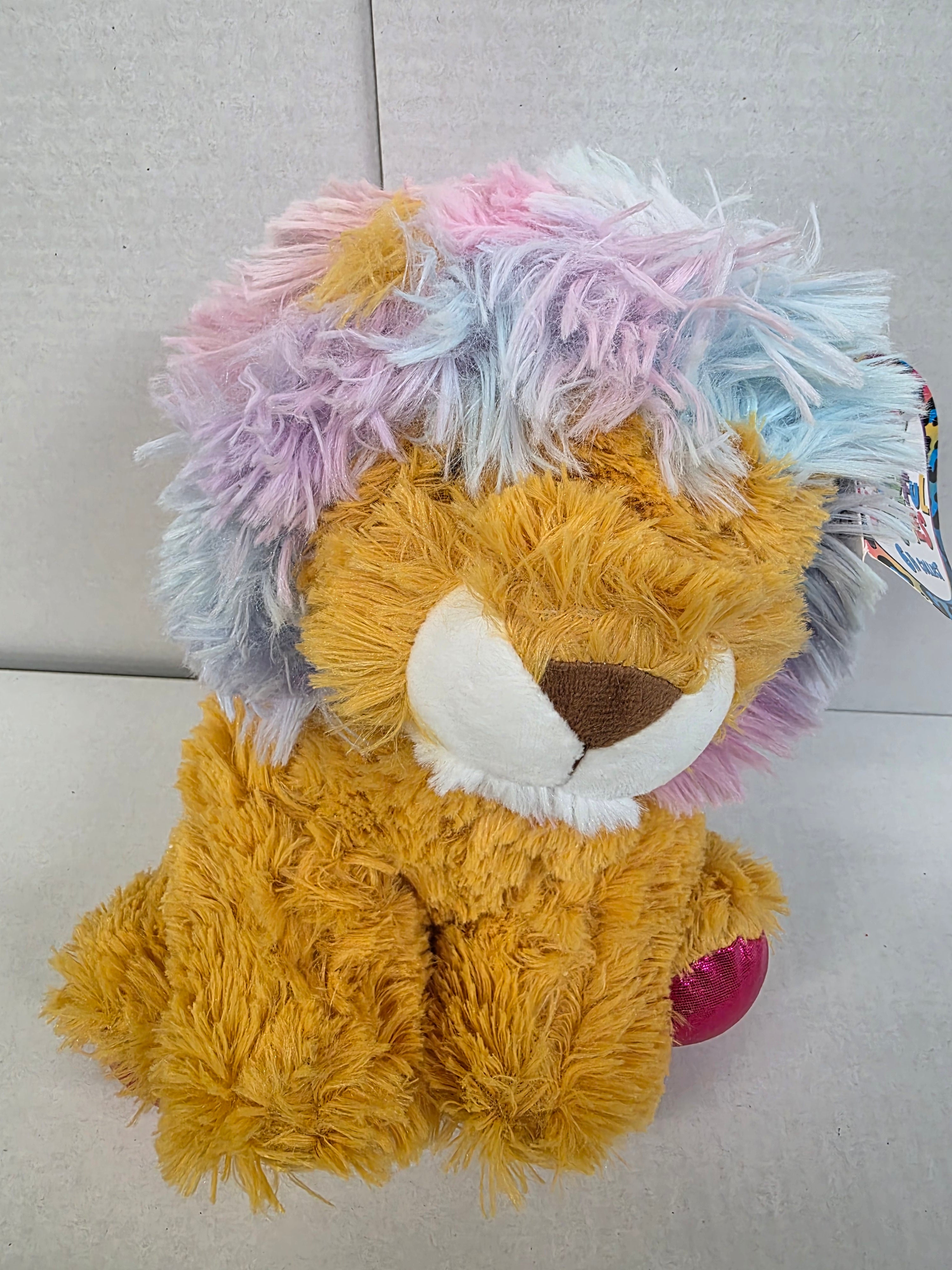 Soft Toy Colourful Plush Lion 28cm