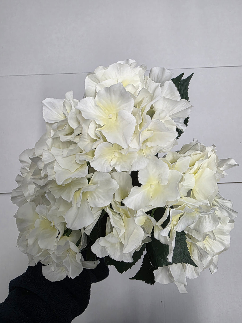 Artificial Hydrangea Ivory Bush X5 (pack of 2)