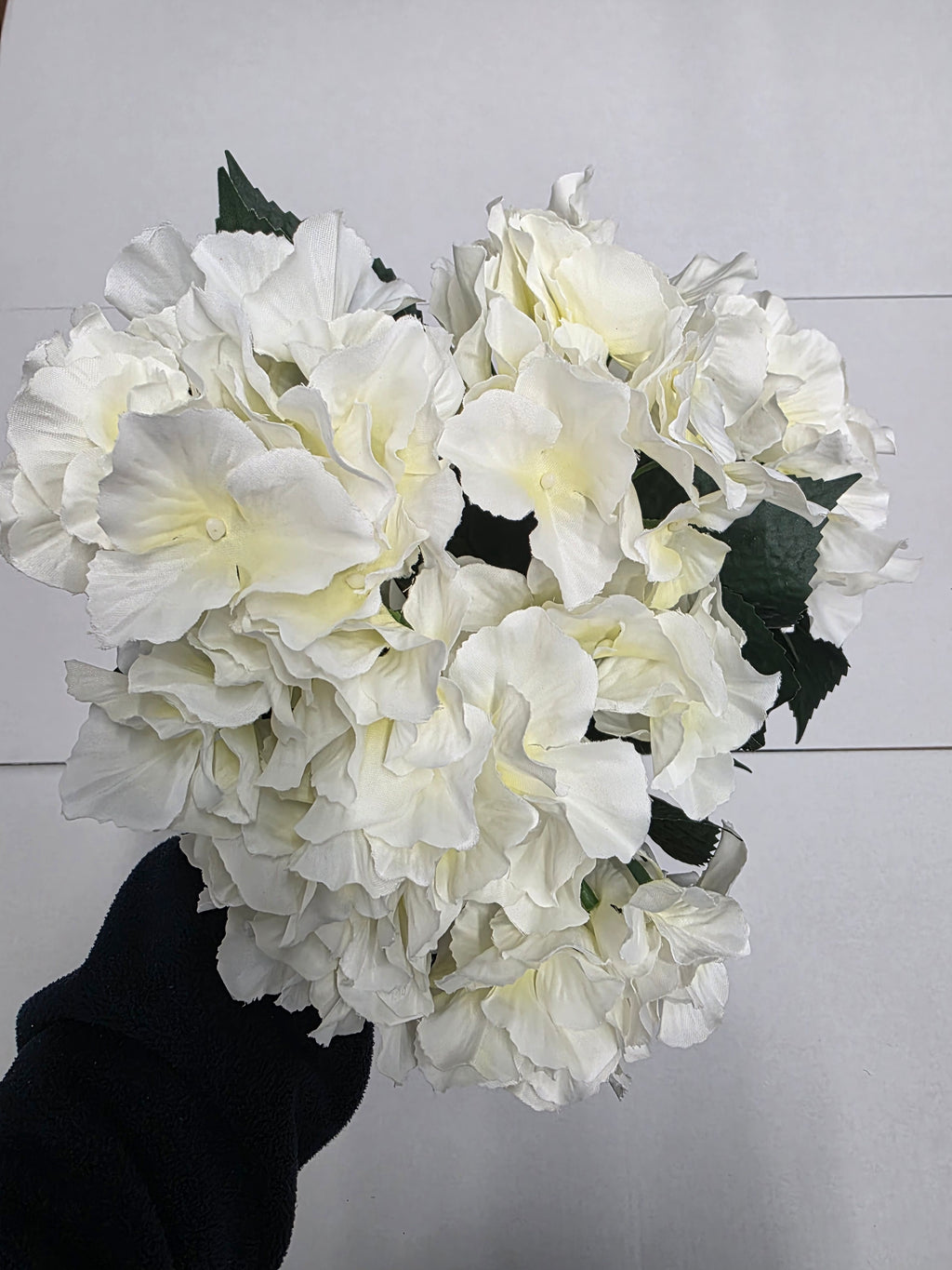 Artificial Hydrangea Ivory Bush X5 (pack of 2)