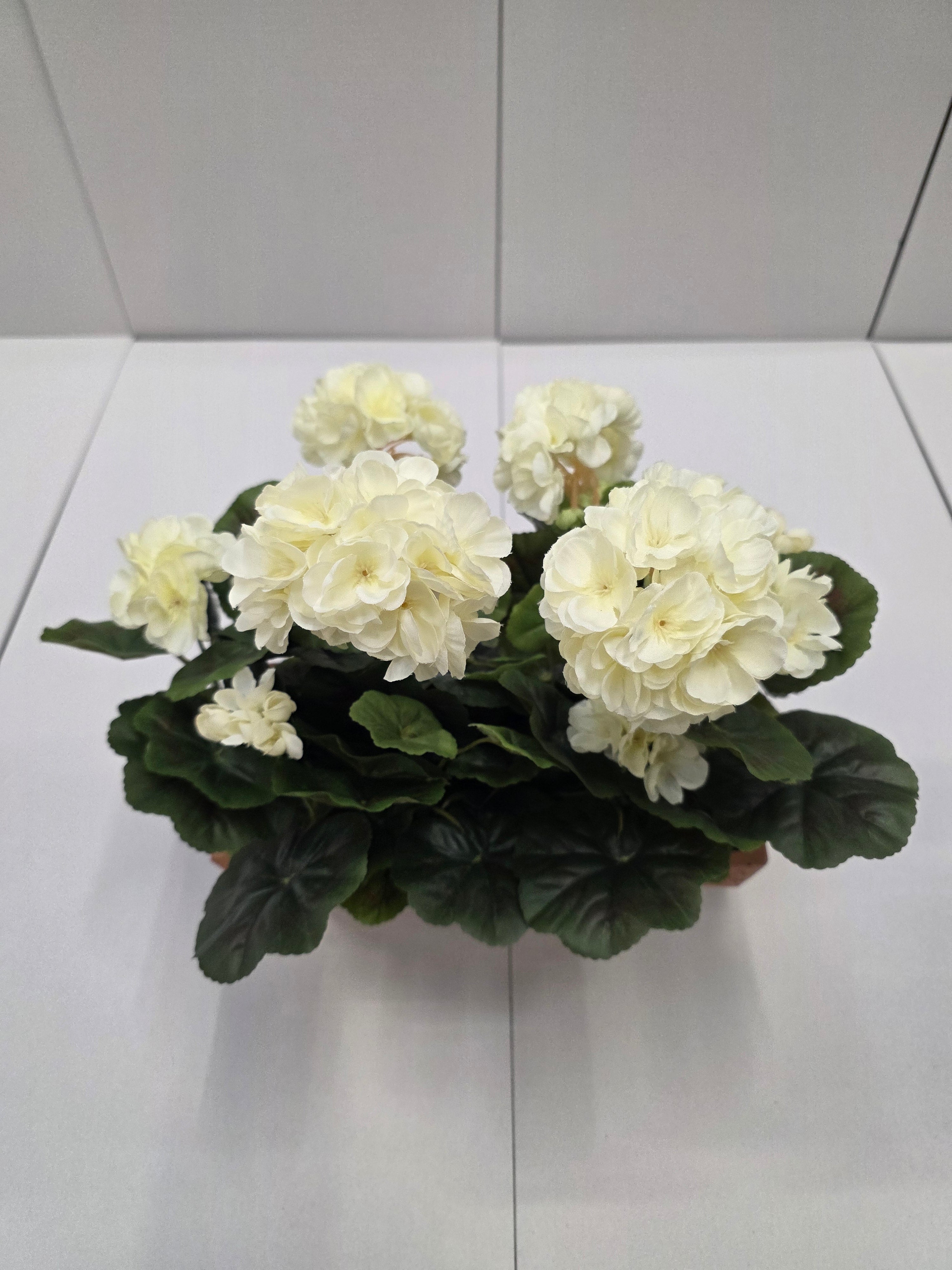 Artificial Geranium White Terra 29x13x40cm