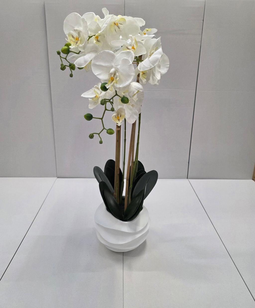 Artificial Phalaenopsis In Pot White 40x34x82cm