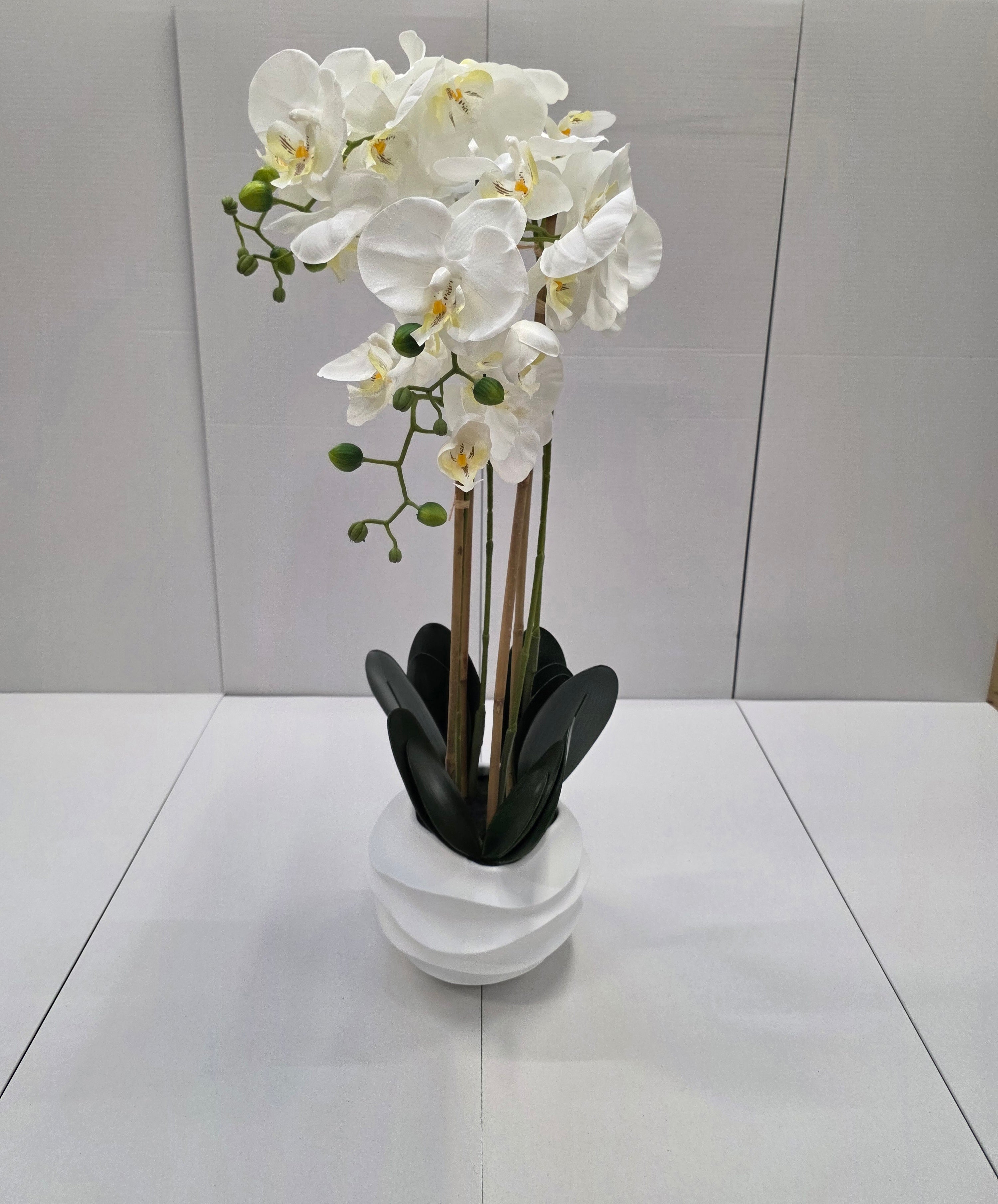 Artificial Phalaenopsis In Pot White 40x34x82cm