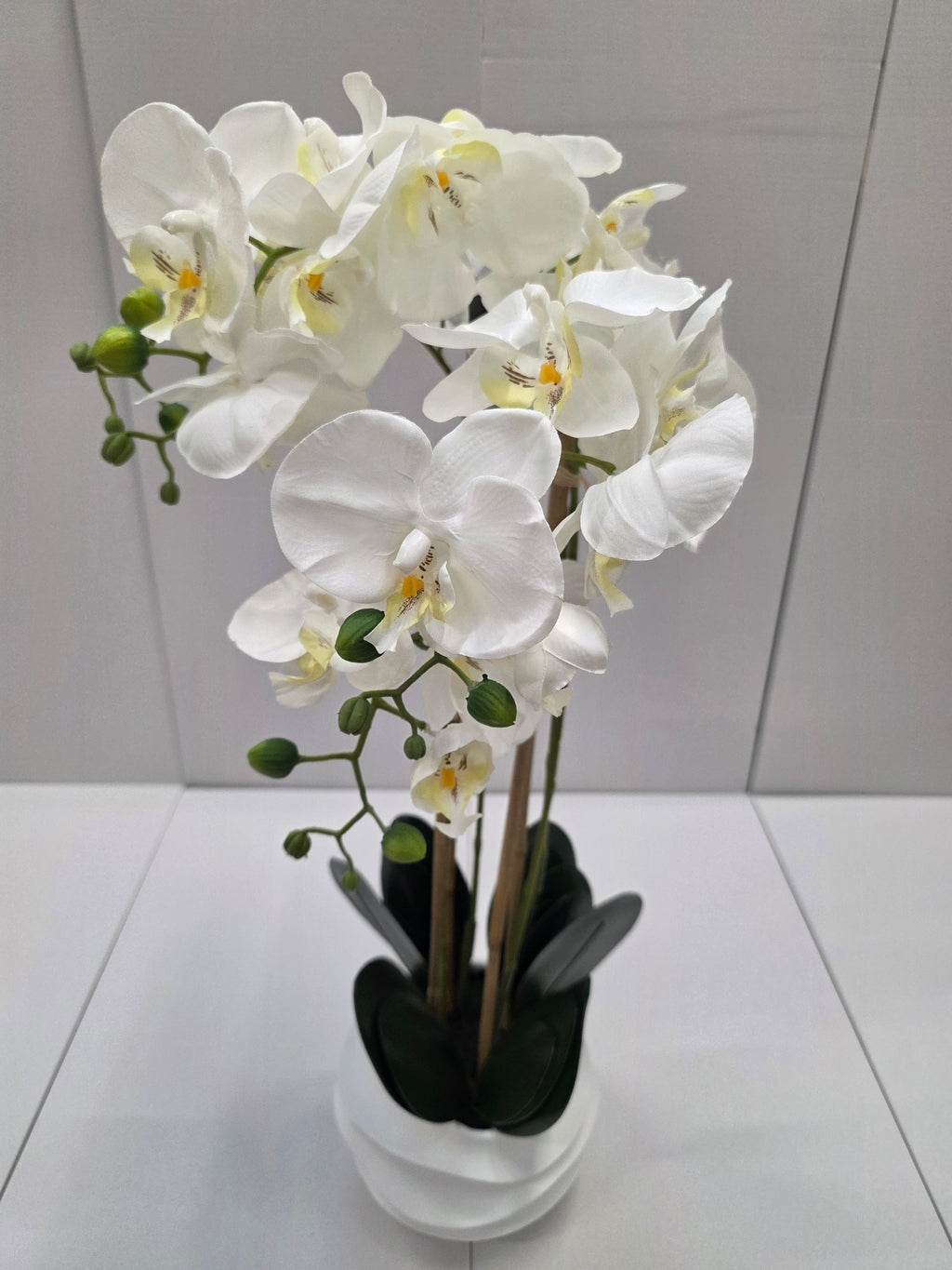 Artificial Phalaenopsis In Pot White 40x34x82cm