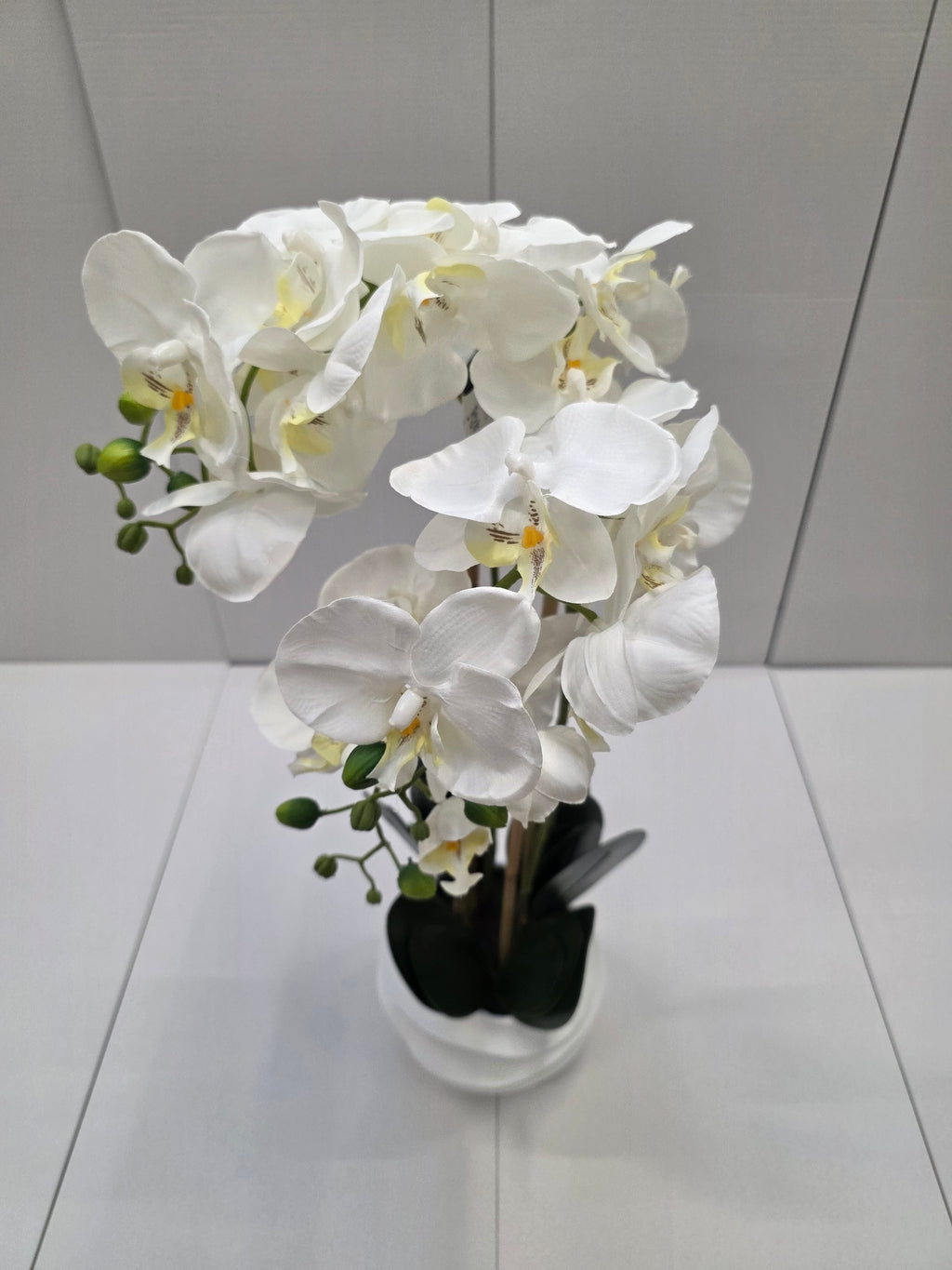 Artificial Phalaenopsis In Pot White 40x34x82cm