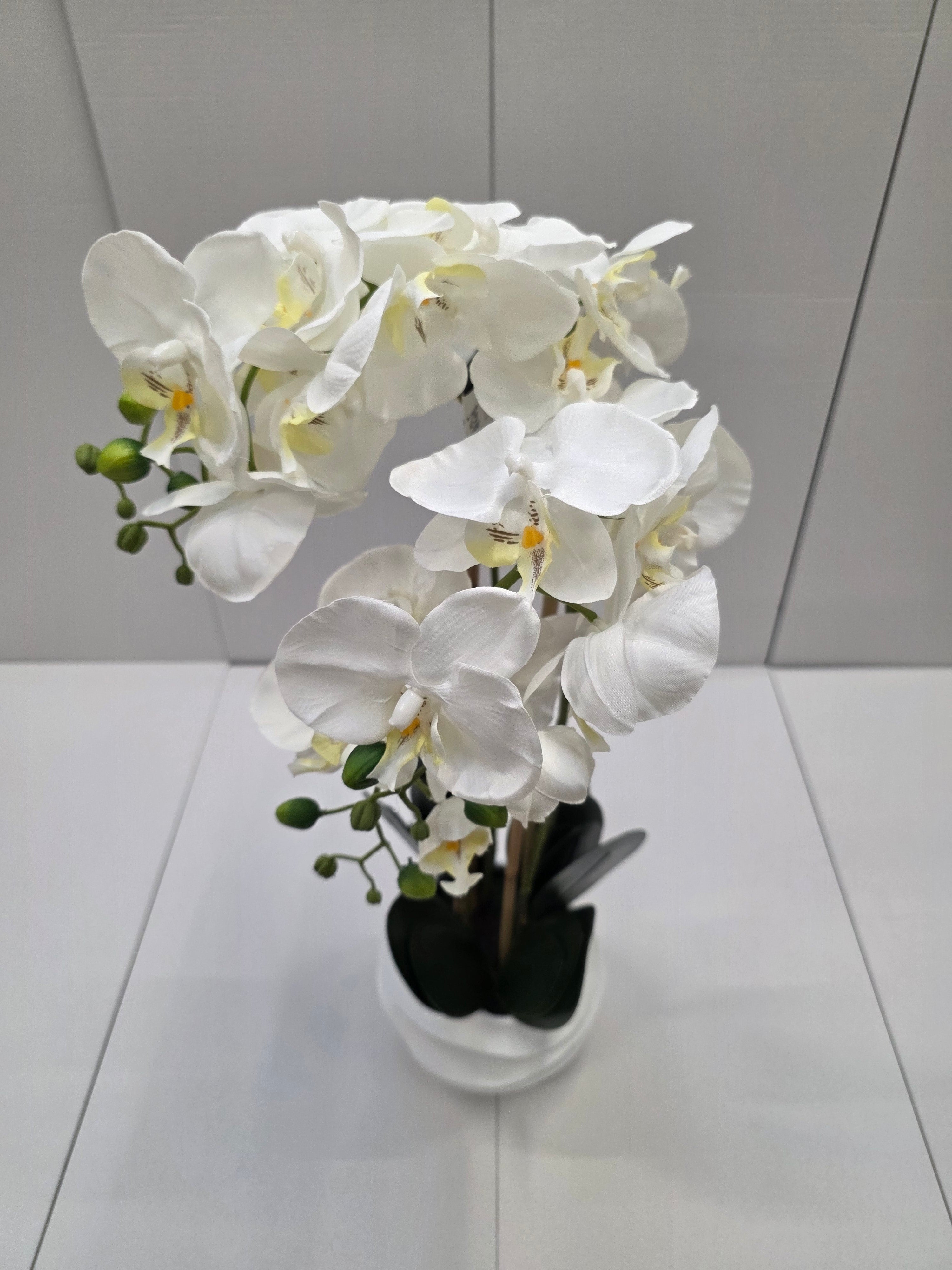 Artificial Phalaenopsis In Pot White 40x34x82cm