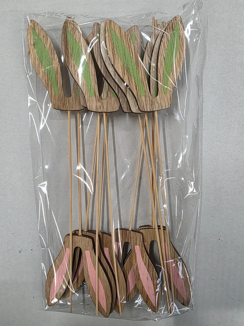 Wooden Rabbit Ears Mix 7x8cm X12