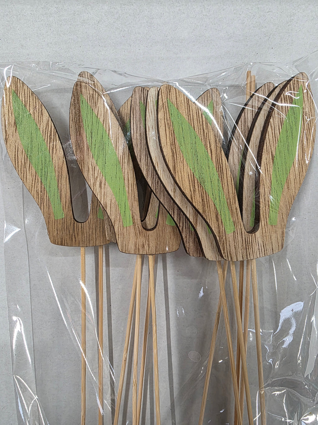Wooden Rabbit Ears Mix 7x8cm X12