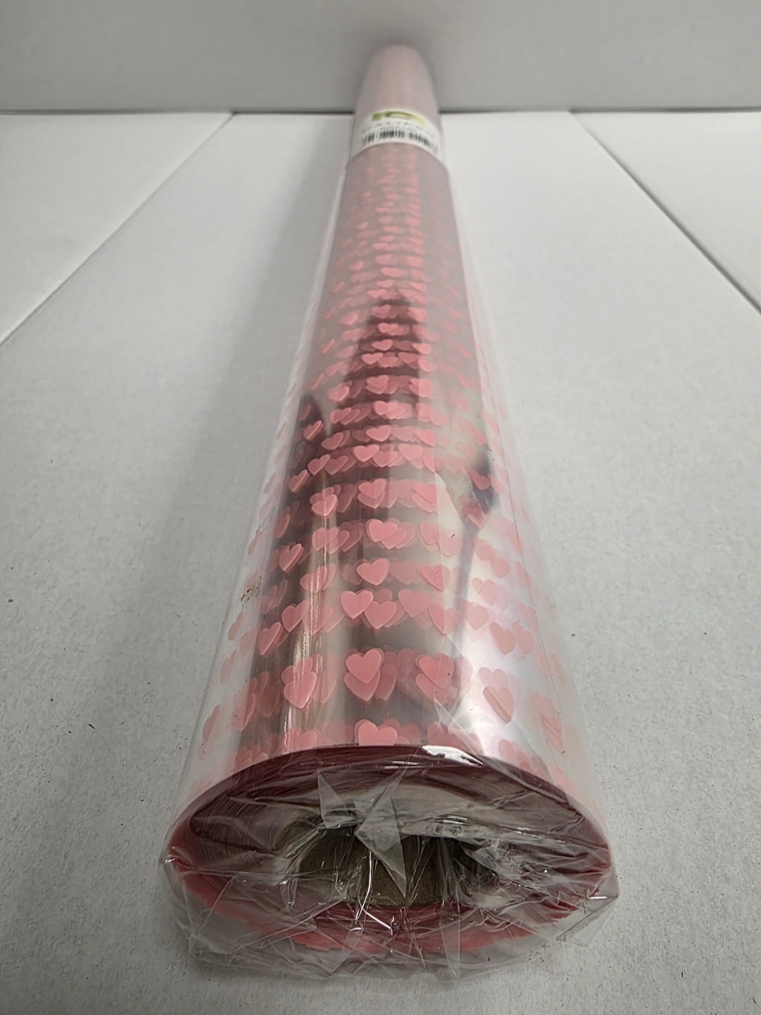 Cello Clear With Pink Hearts