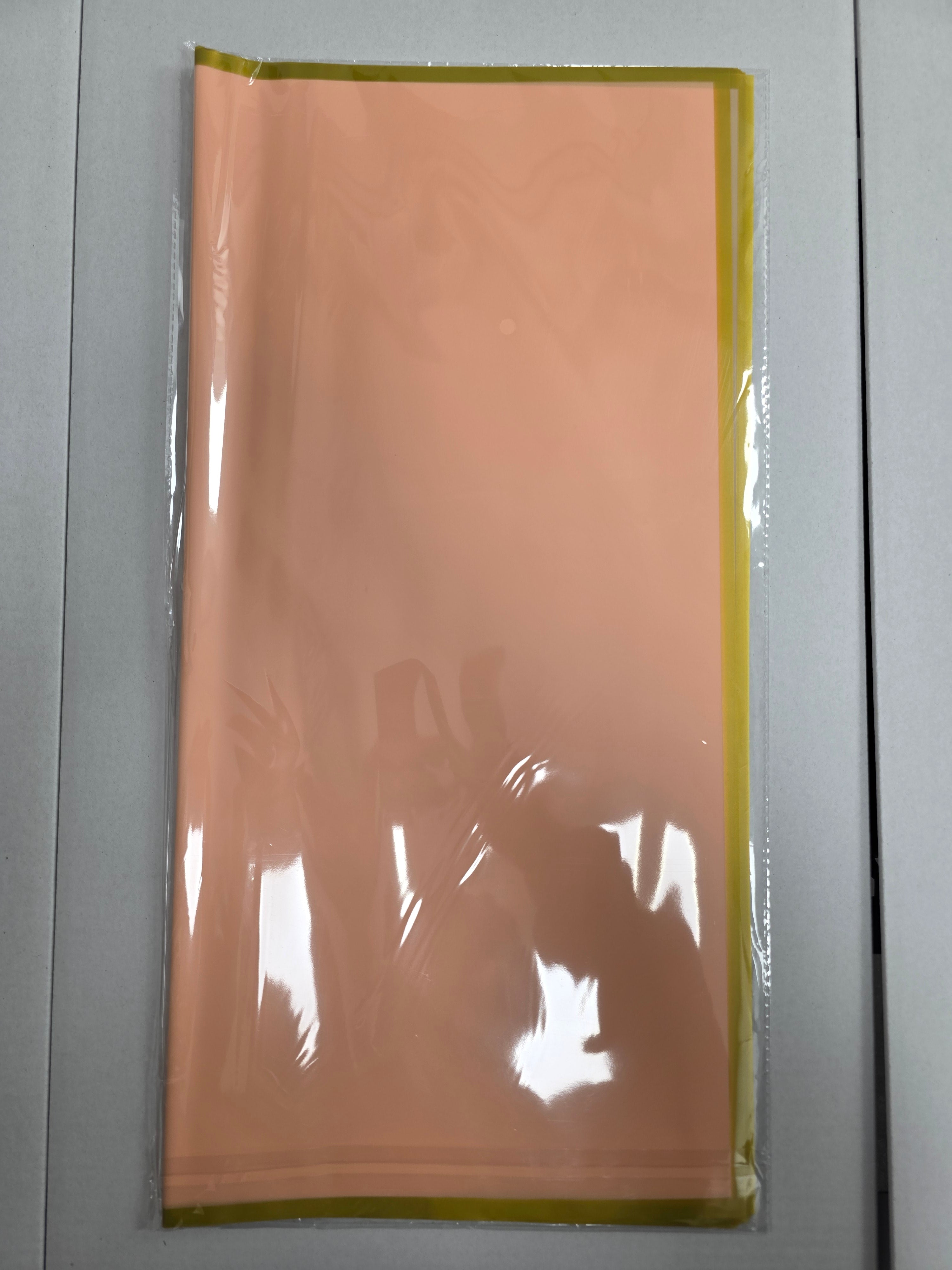 Cello Sheet Frosted Champ Peach Gold Bord
