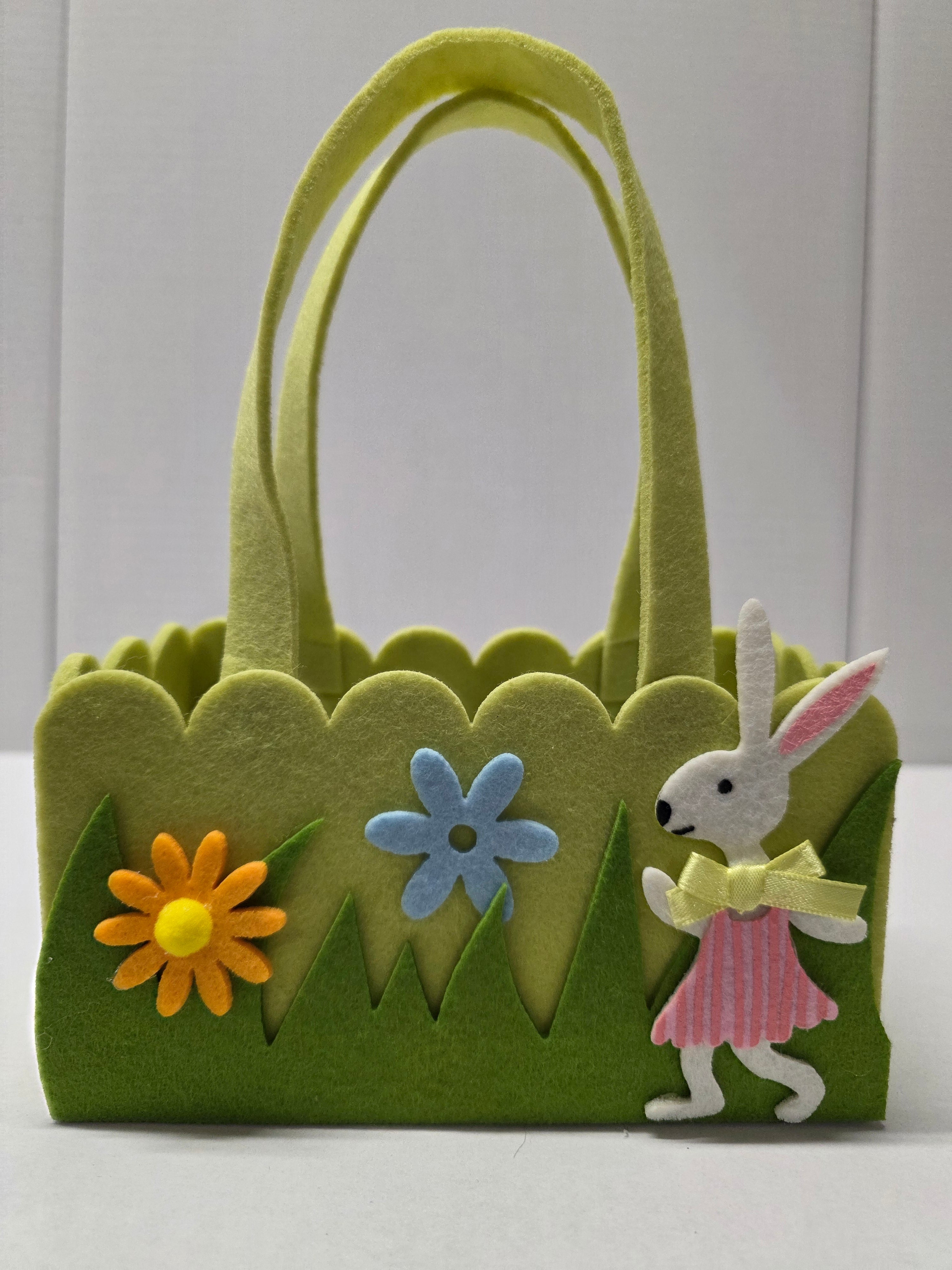 Felt Bunny Easter Basket 20cm (pack of 2)