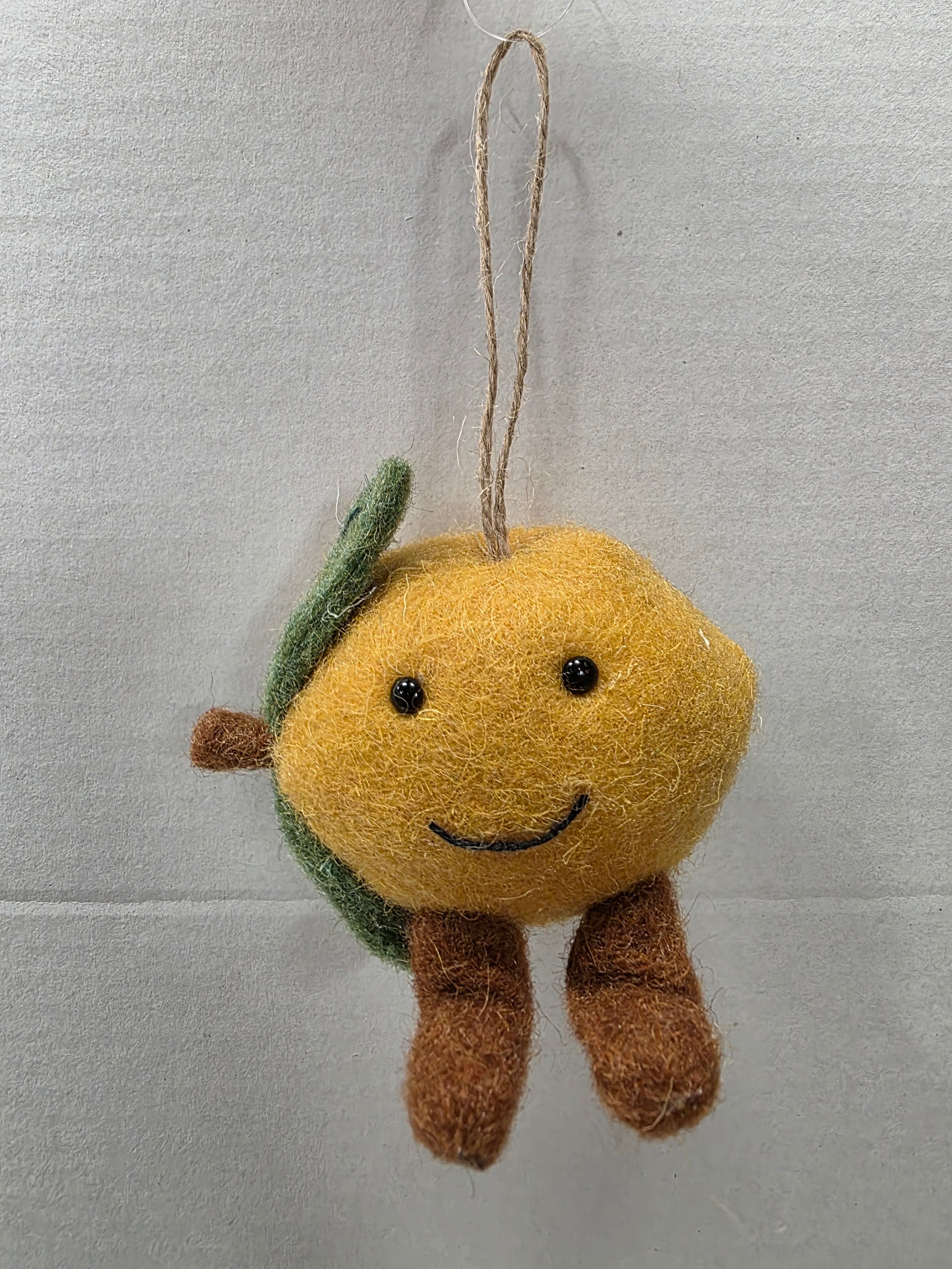 Felt Lemon Hanger 7cm (pack of 2)