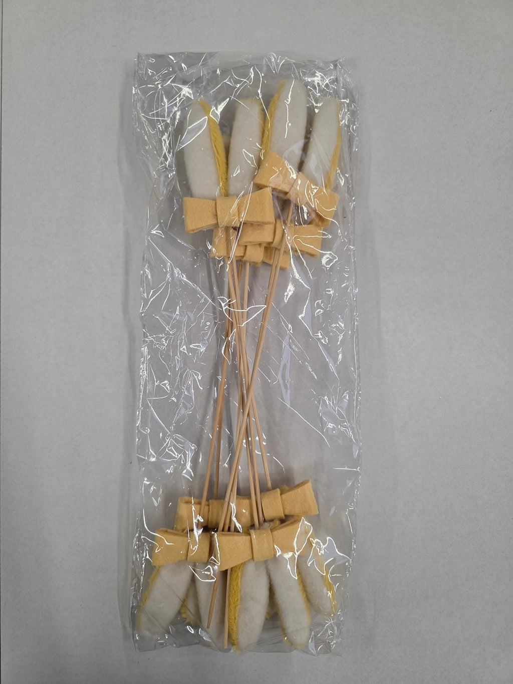Felt Rabbit Ears Stick 6x8.5cm X8 Yellow