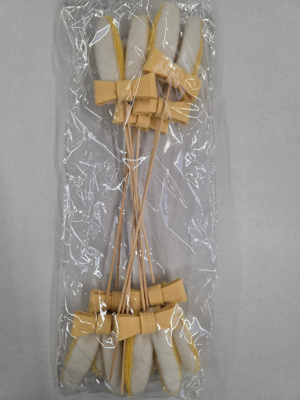 Felt Rabbit Ears Stick 6x8.5cm X8 Yellow