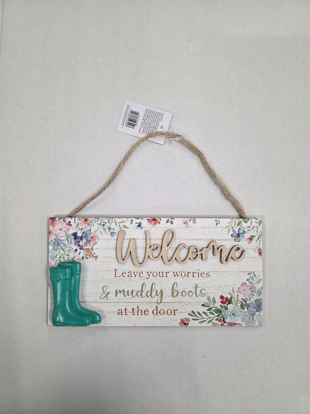 Muddy Boots Welcome 12.5x25cm (pack of 2)