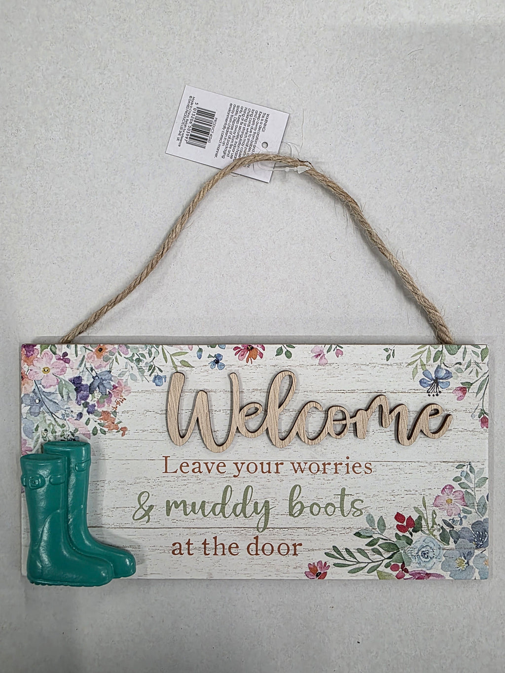 Muddy Boots Welcome 12.5x25cm (pack of 2)