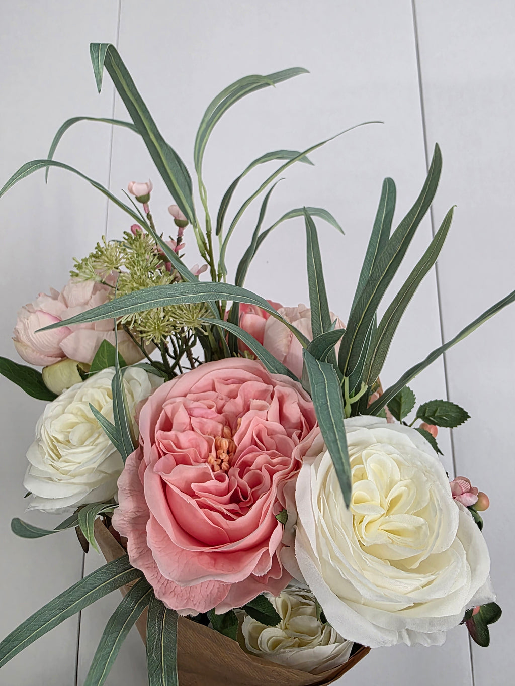 Artificial Bouquet Luxury Peach Peony & Rose