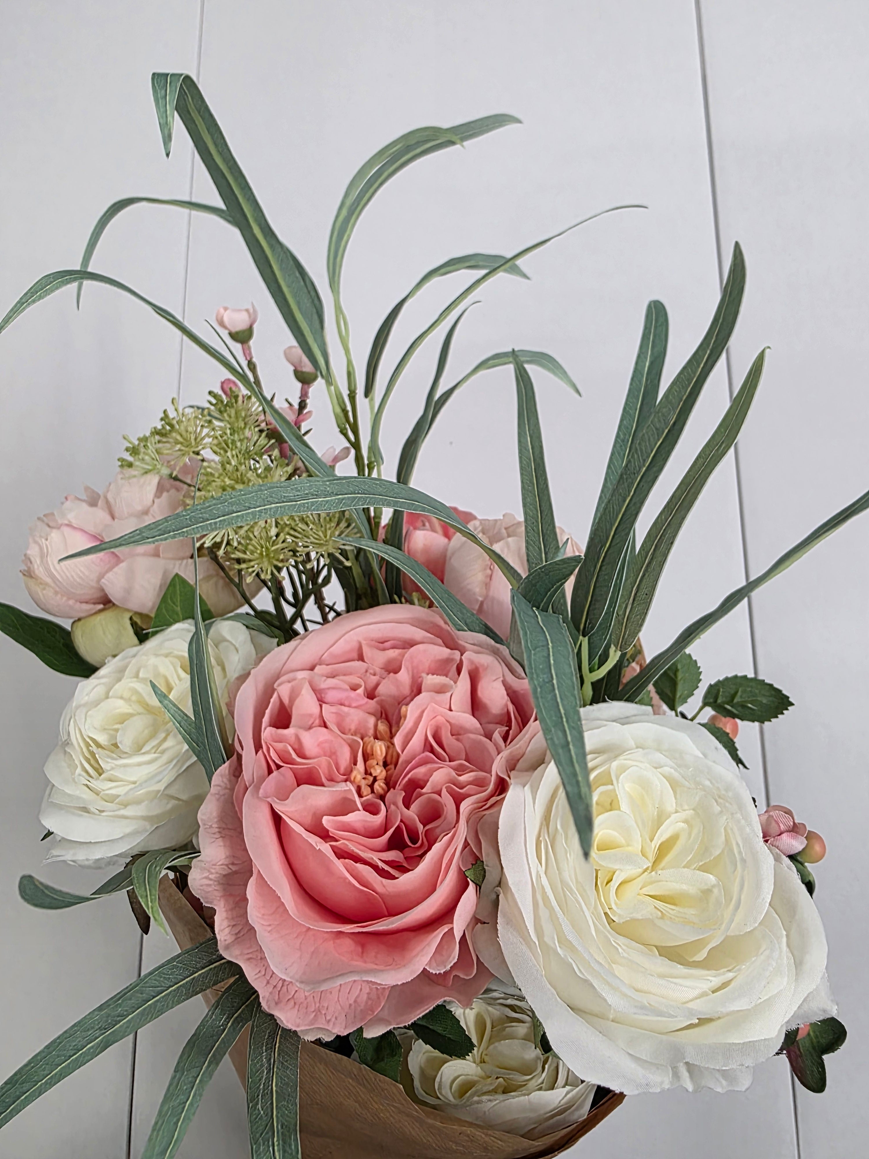 Artificial Bouquet Luxury Peach Peony & Rose