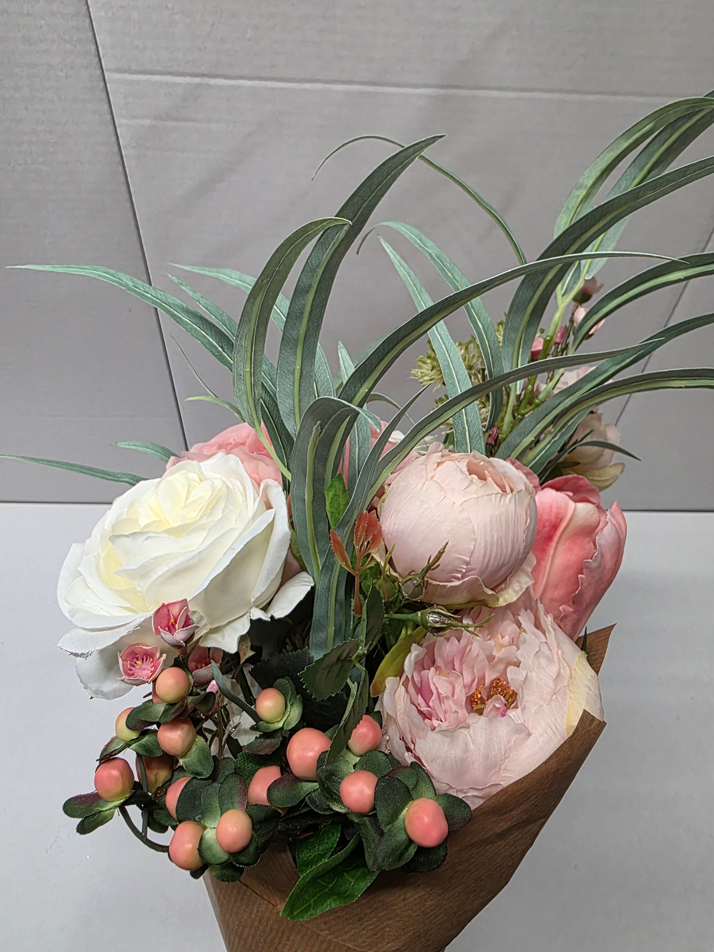 Artificial Bouquet Luxury Peach Peony & Rose