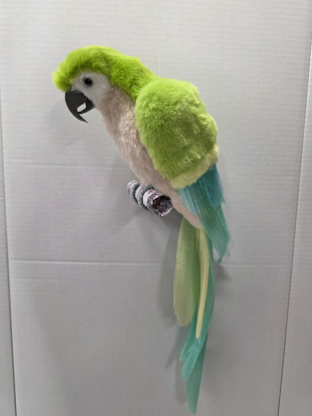 Fabric Parrot Hanger Green 45cm