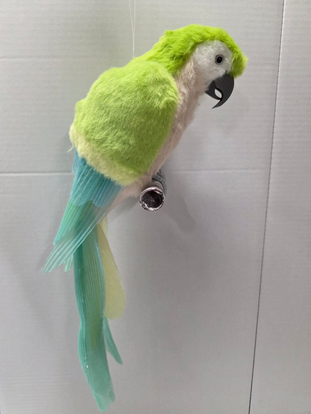 Fabric Parrot Hanger Green 45cm