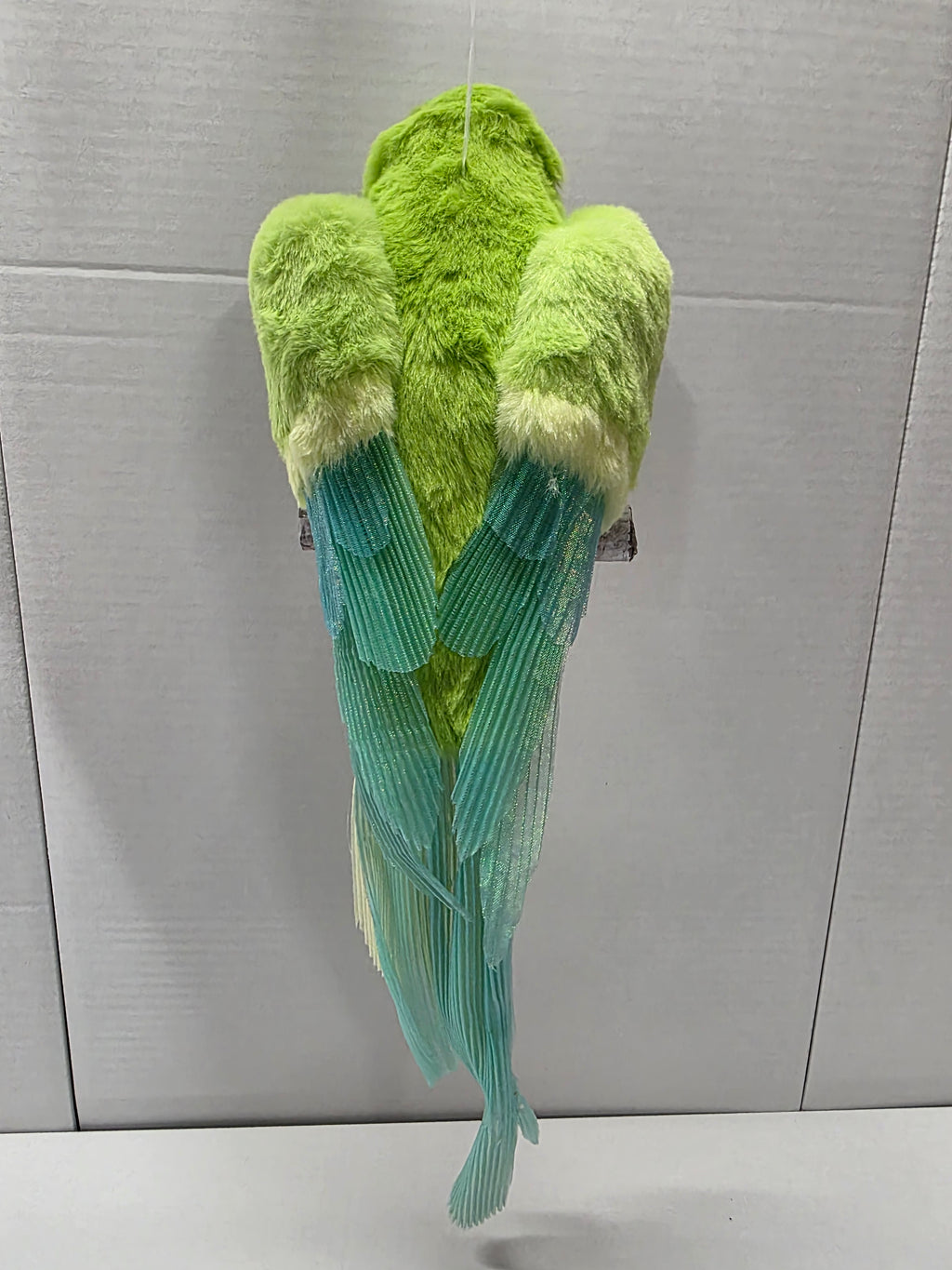 Fabric Parrot Hanger Green 45cm